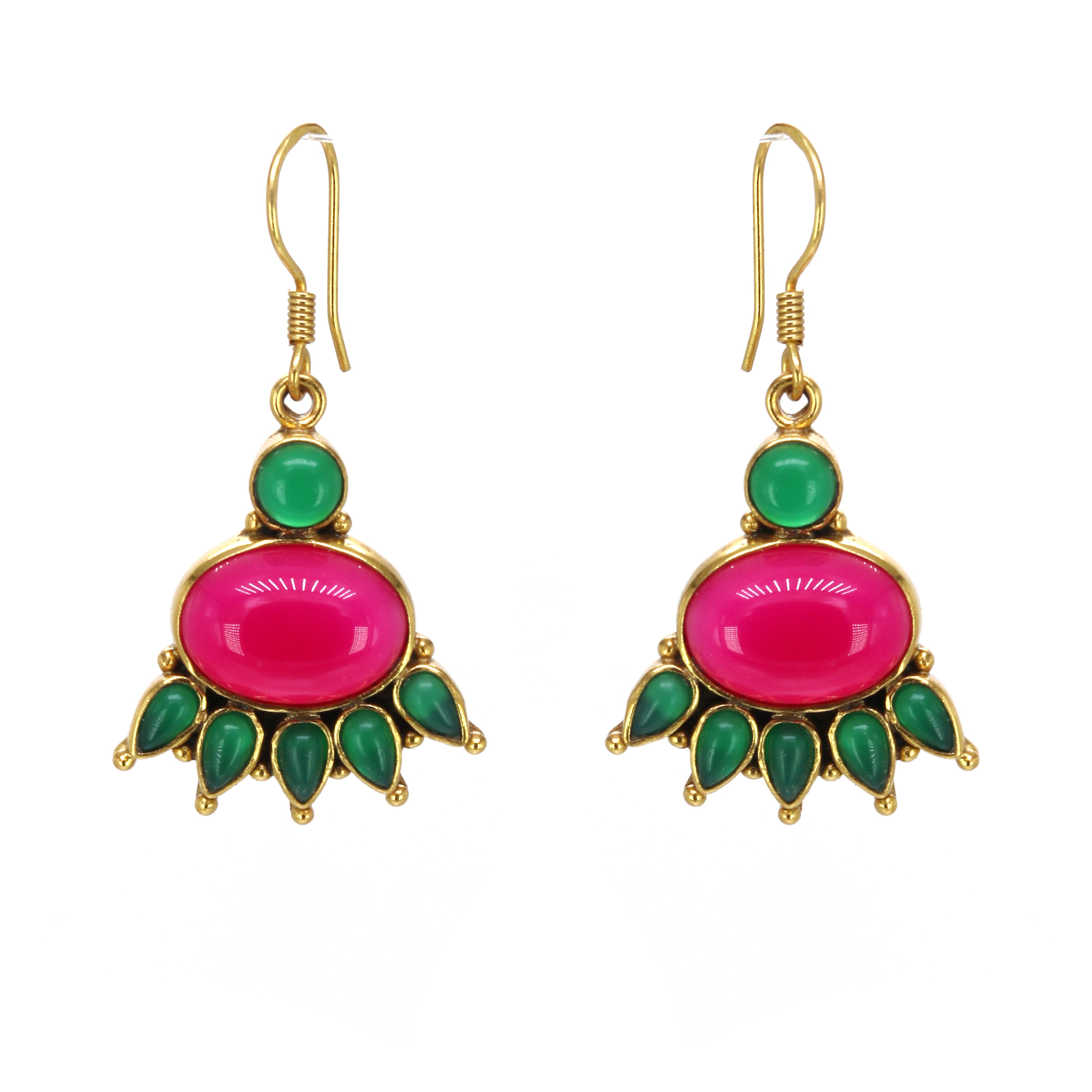 Red Quartz with green Onyx