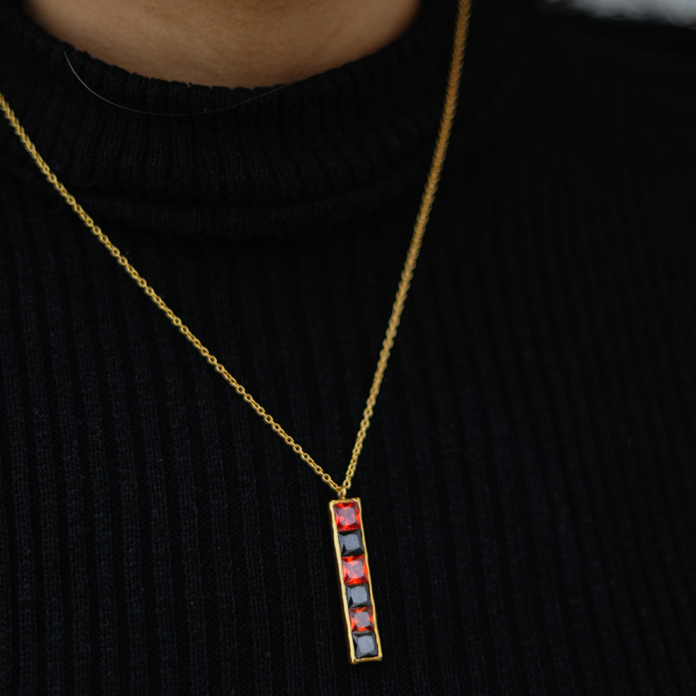 Bar gold plated pendant