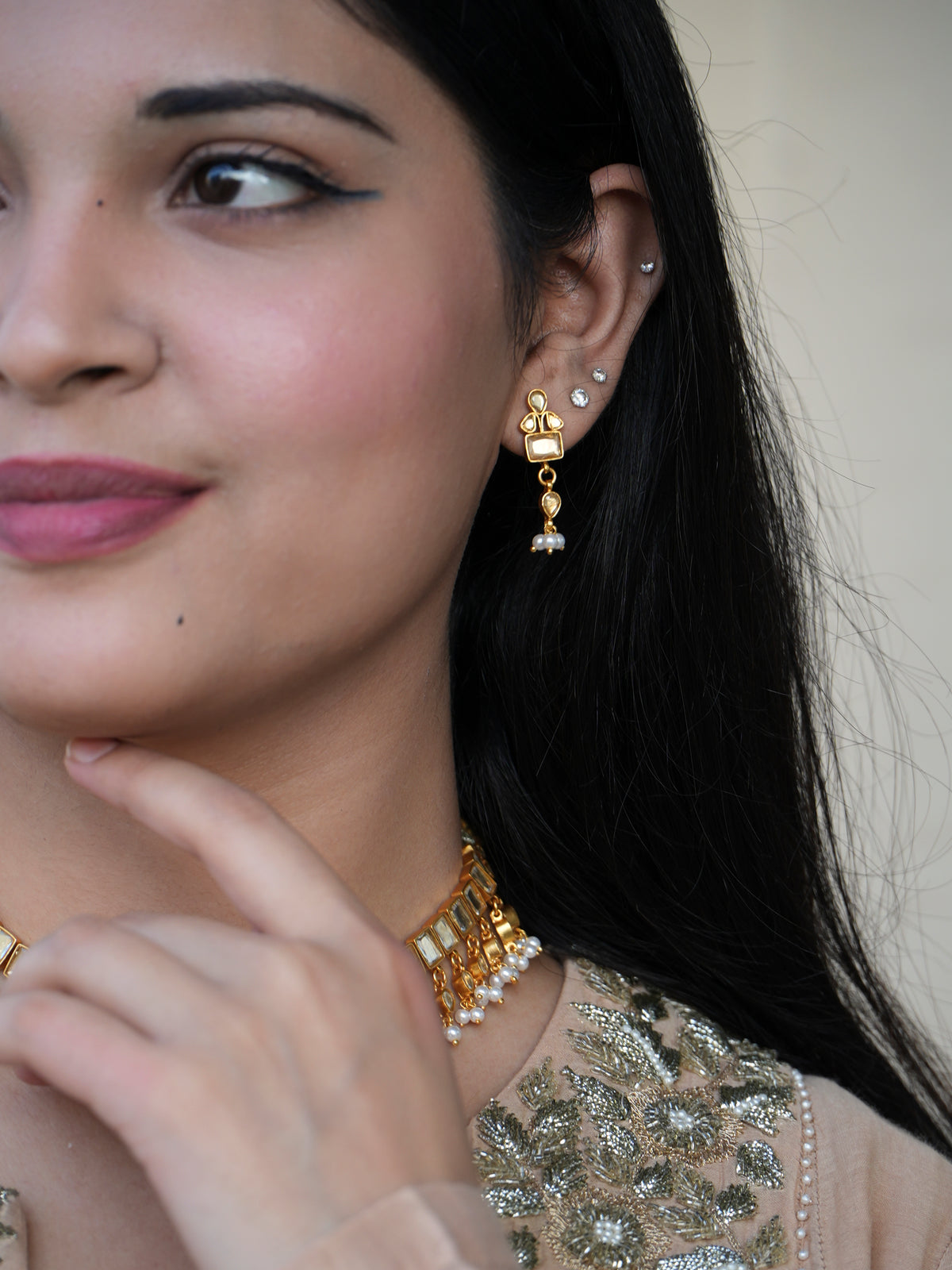 Jadau Polki Necklace Set