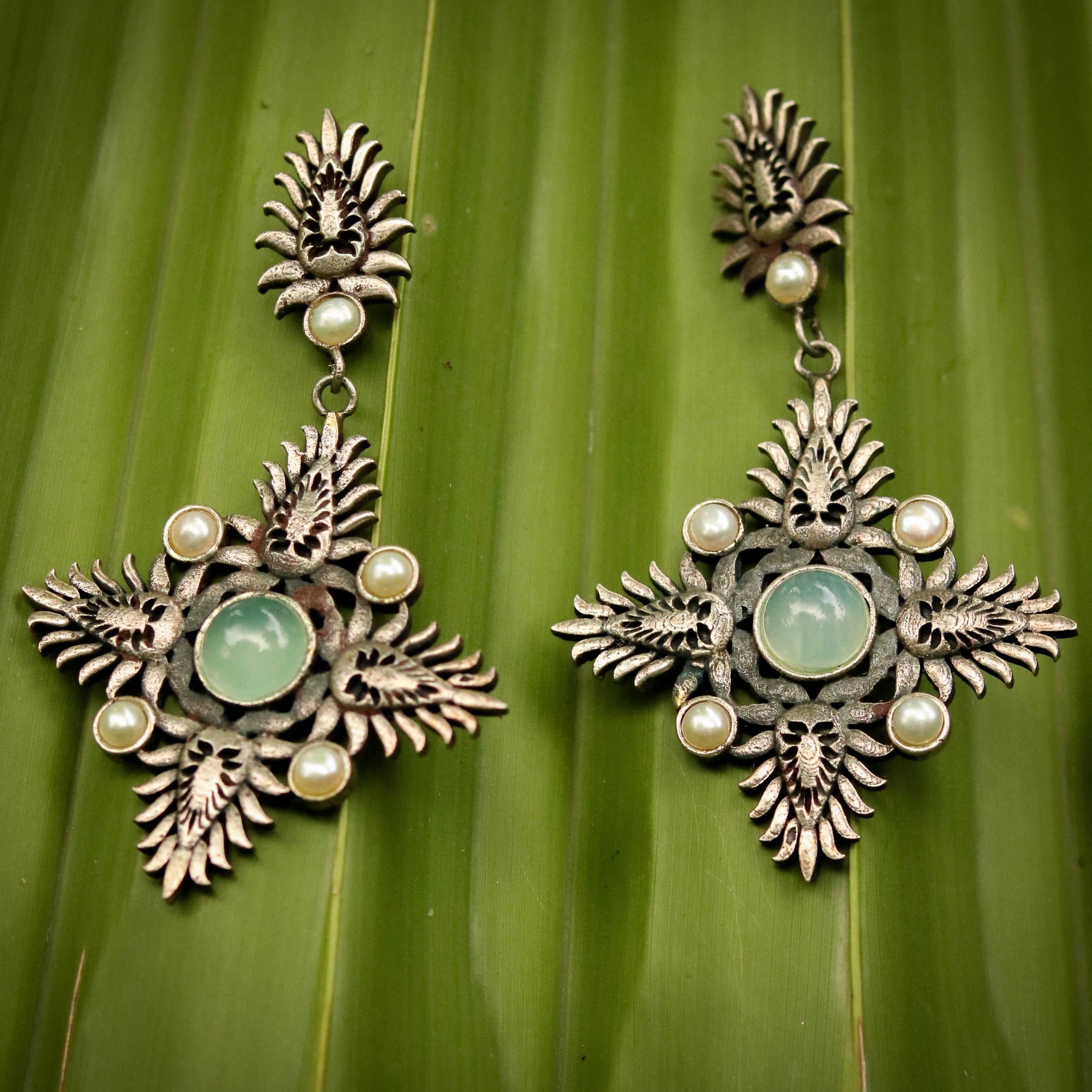 Oxidized Victorian earrings