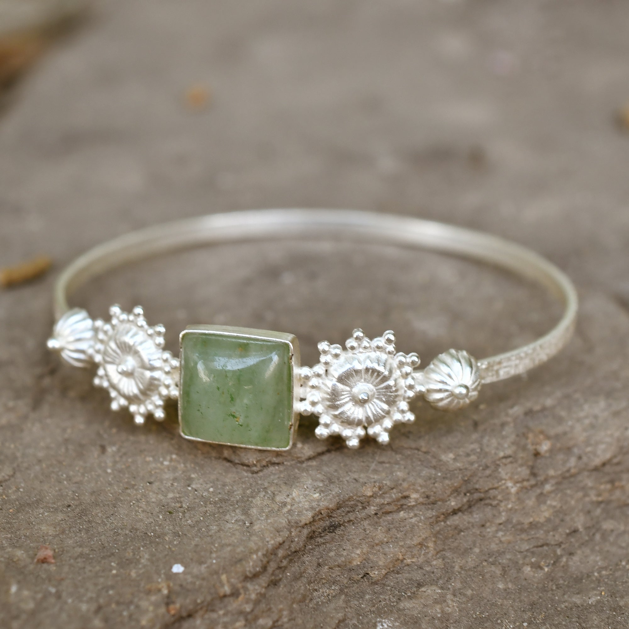 Grapes Aventurine Floral Bracelet
