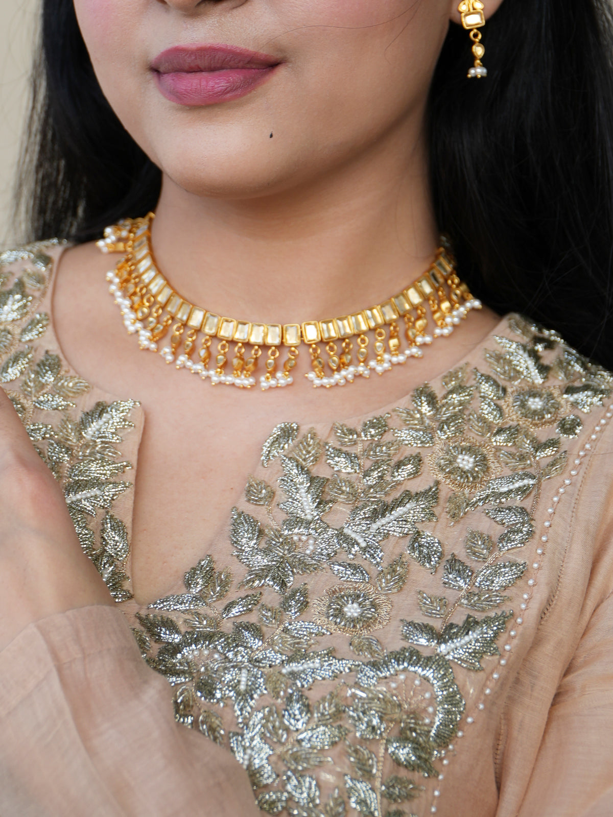 Jadau Polki Necklace Set