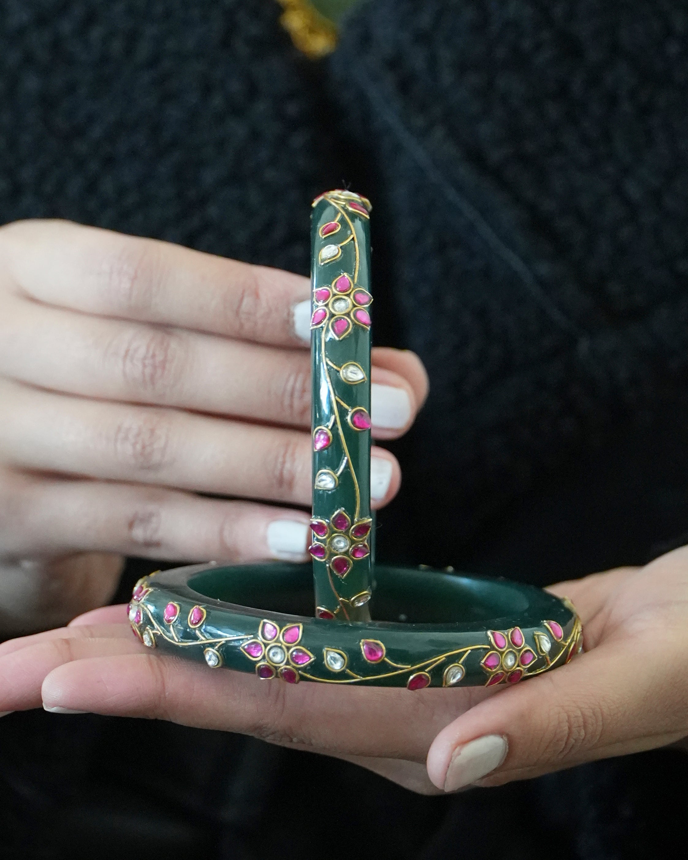 Stone Bangle (Dark Green)