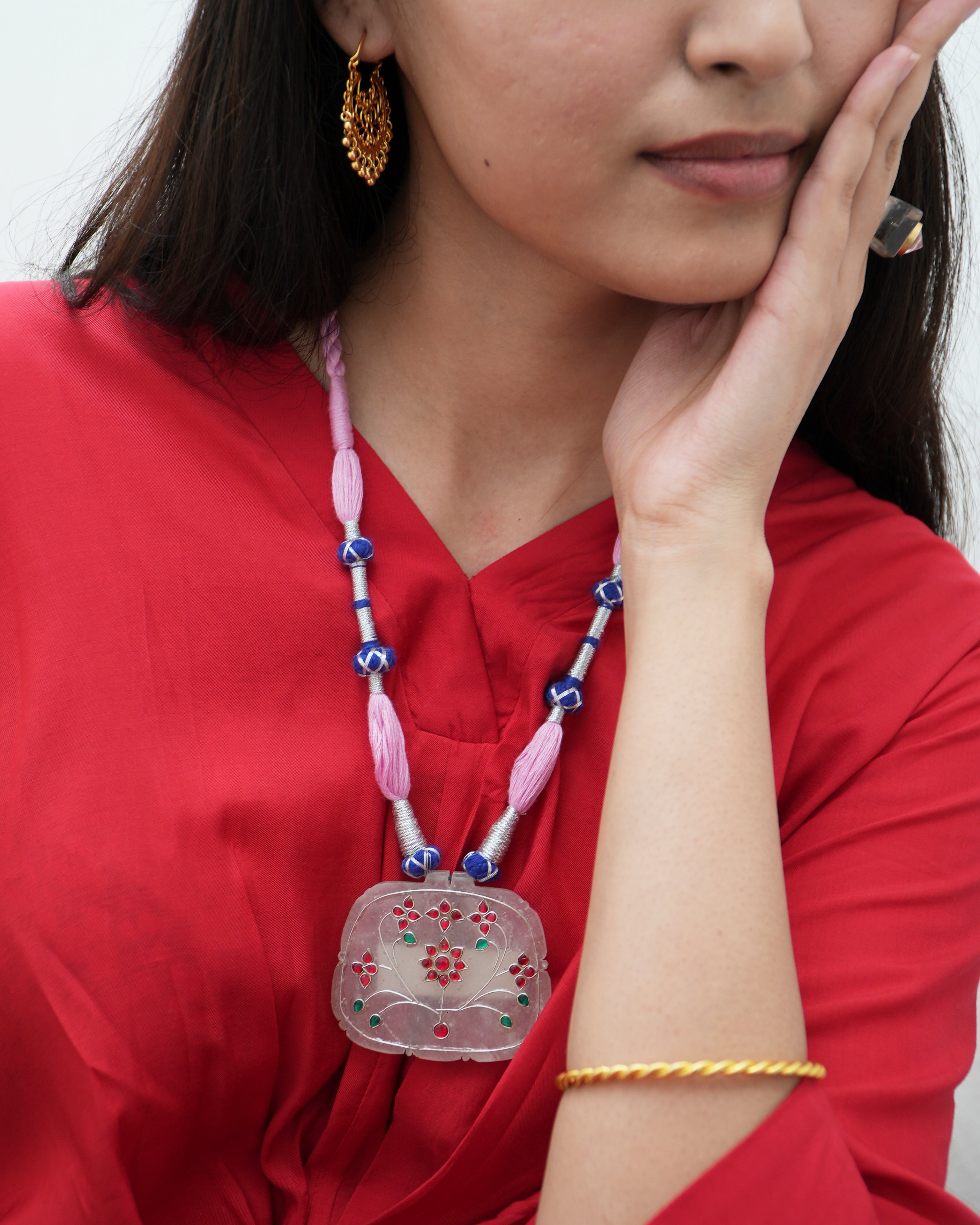 Kalika Agate Gulabi Necklace