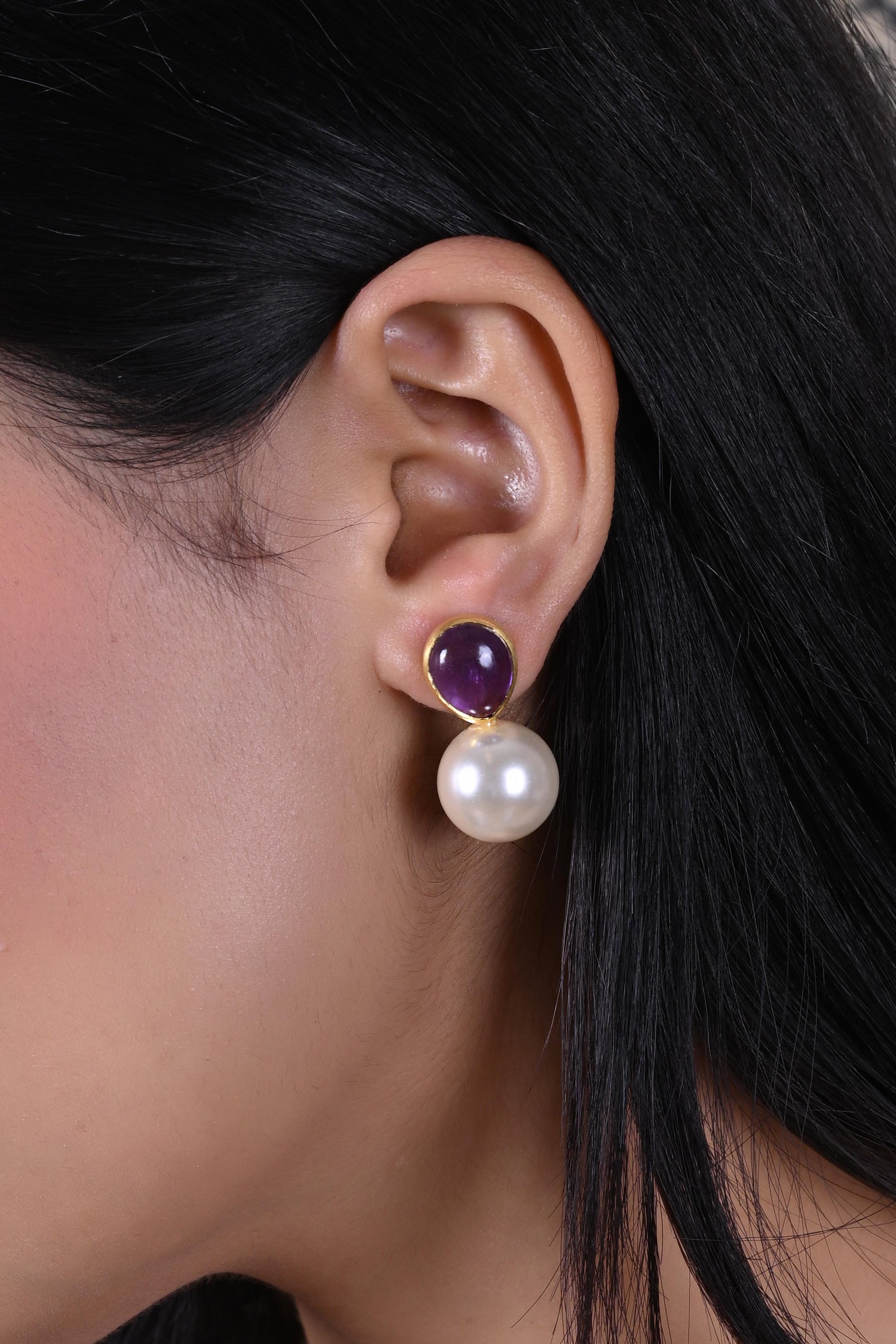 Hamsha Amythest Earrings