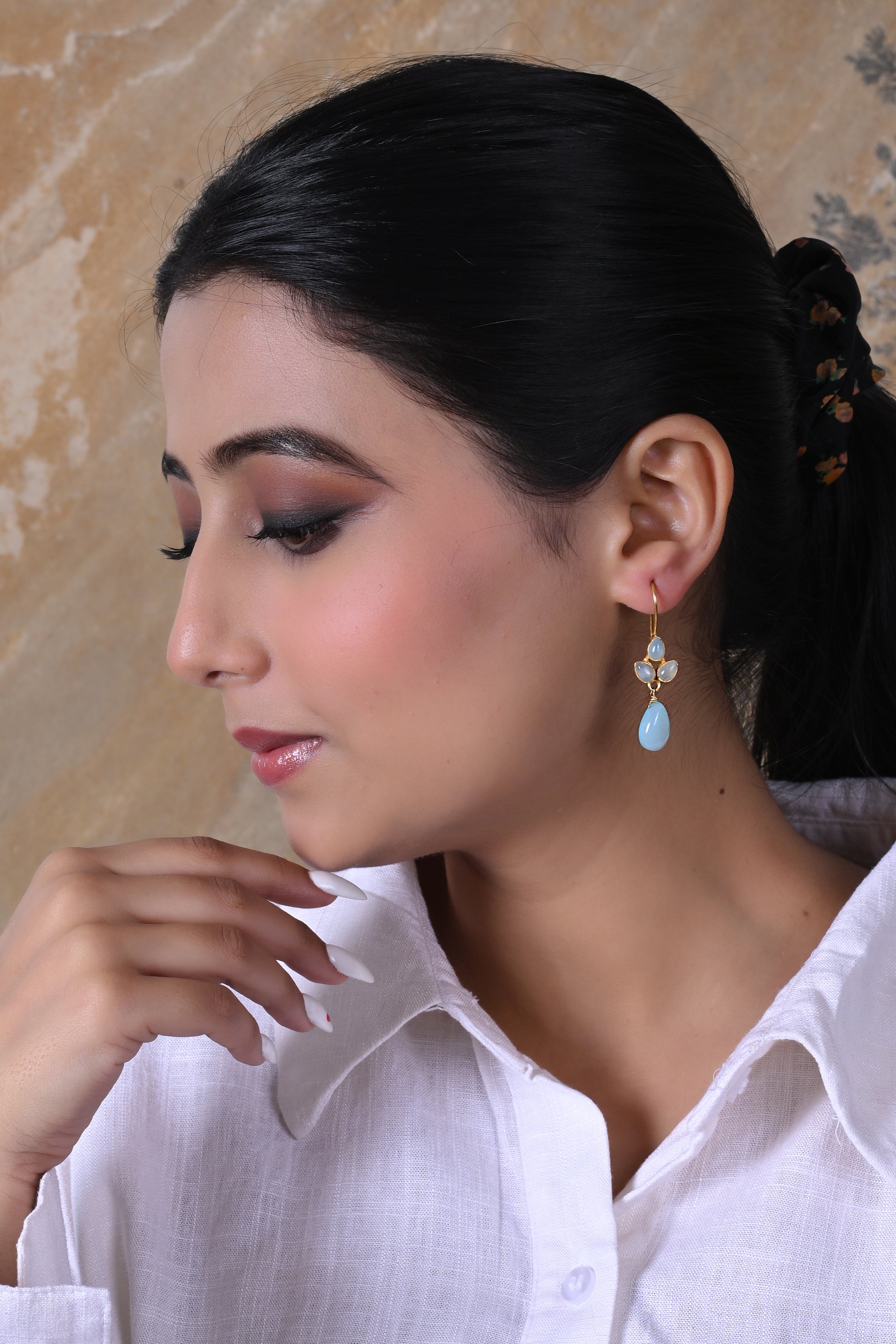 Teen Paan Aqua Earring