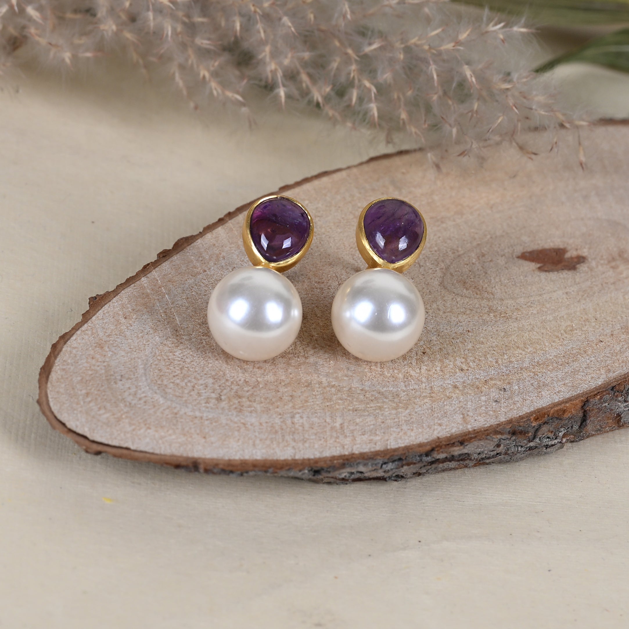 Hamsha Amythest Earrings