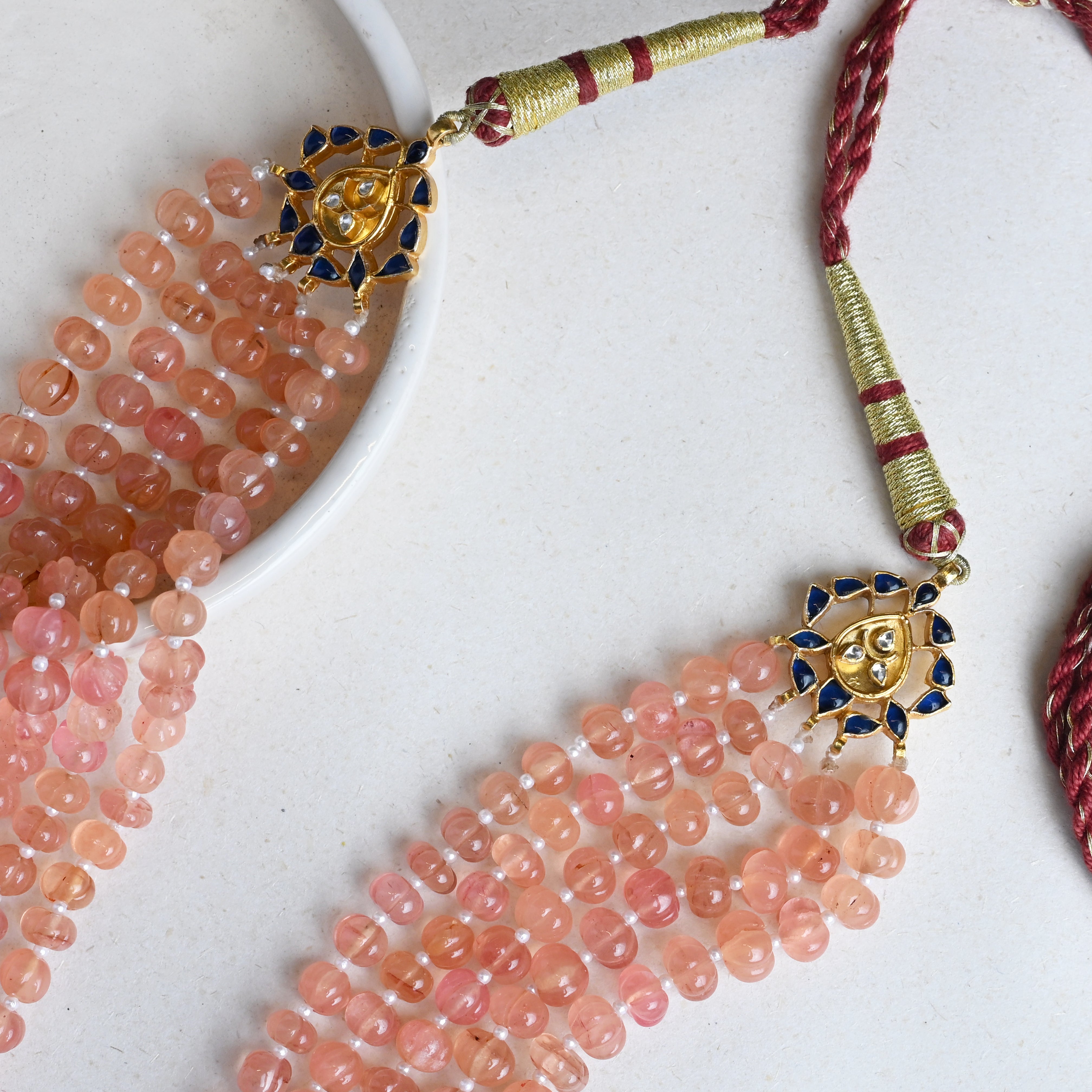 Peach Beads Necklace