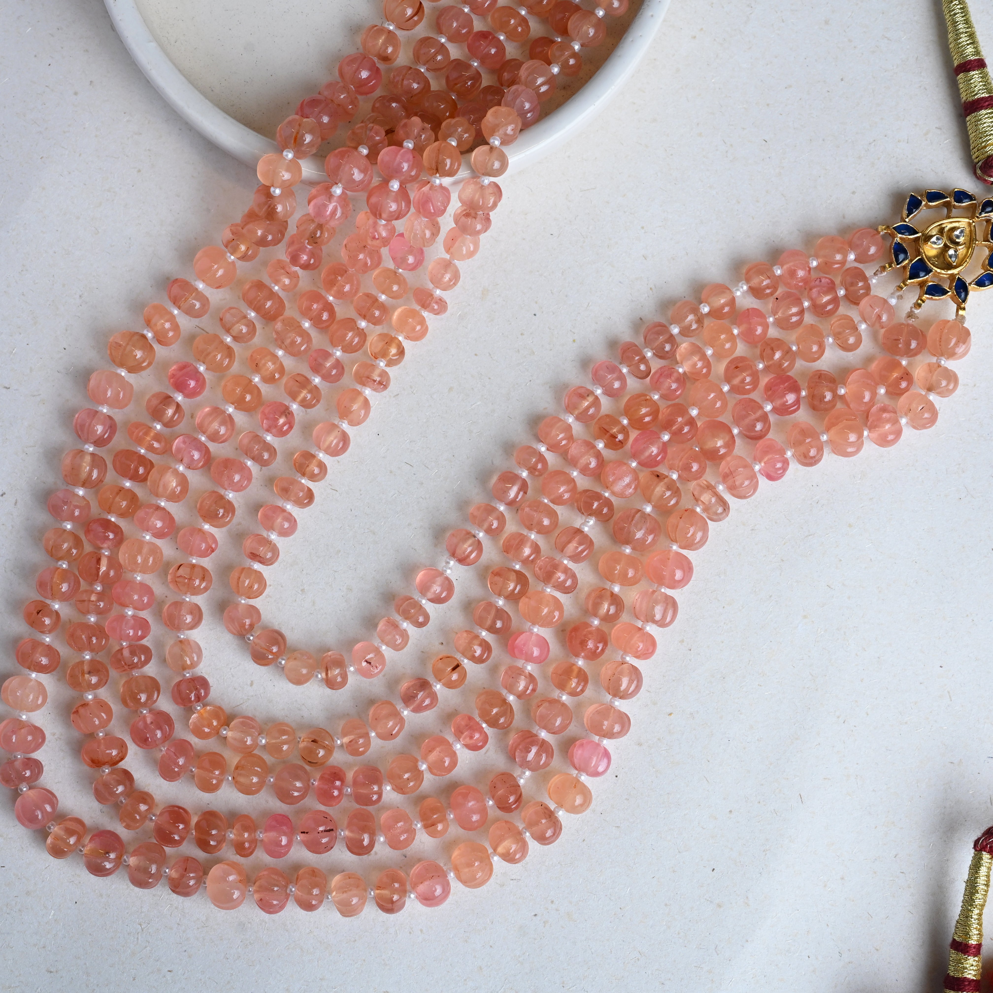 Peach Beads Necklace