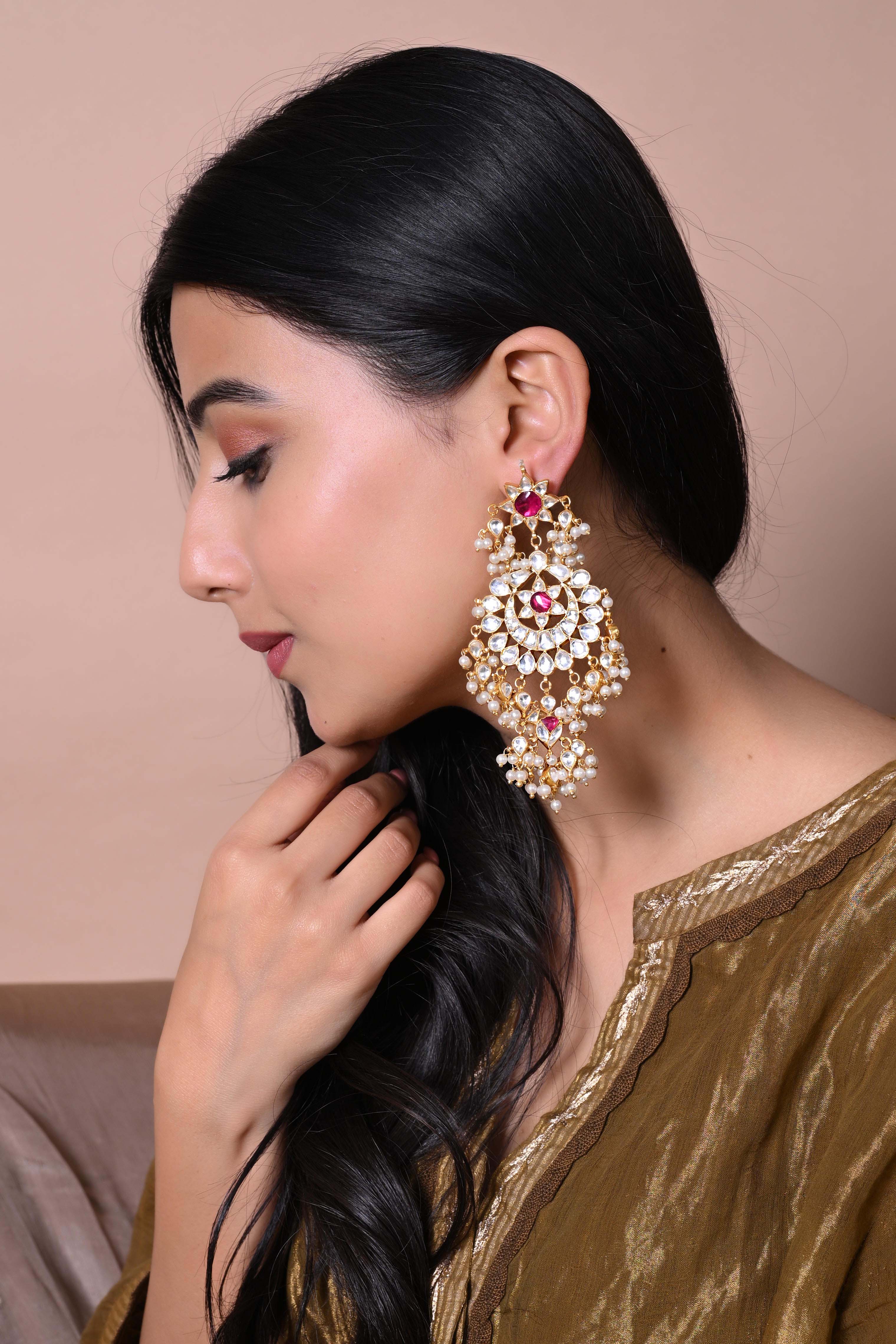 Chaandbali kaanchain-earrings
