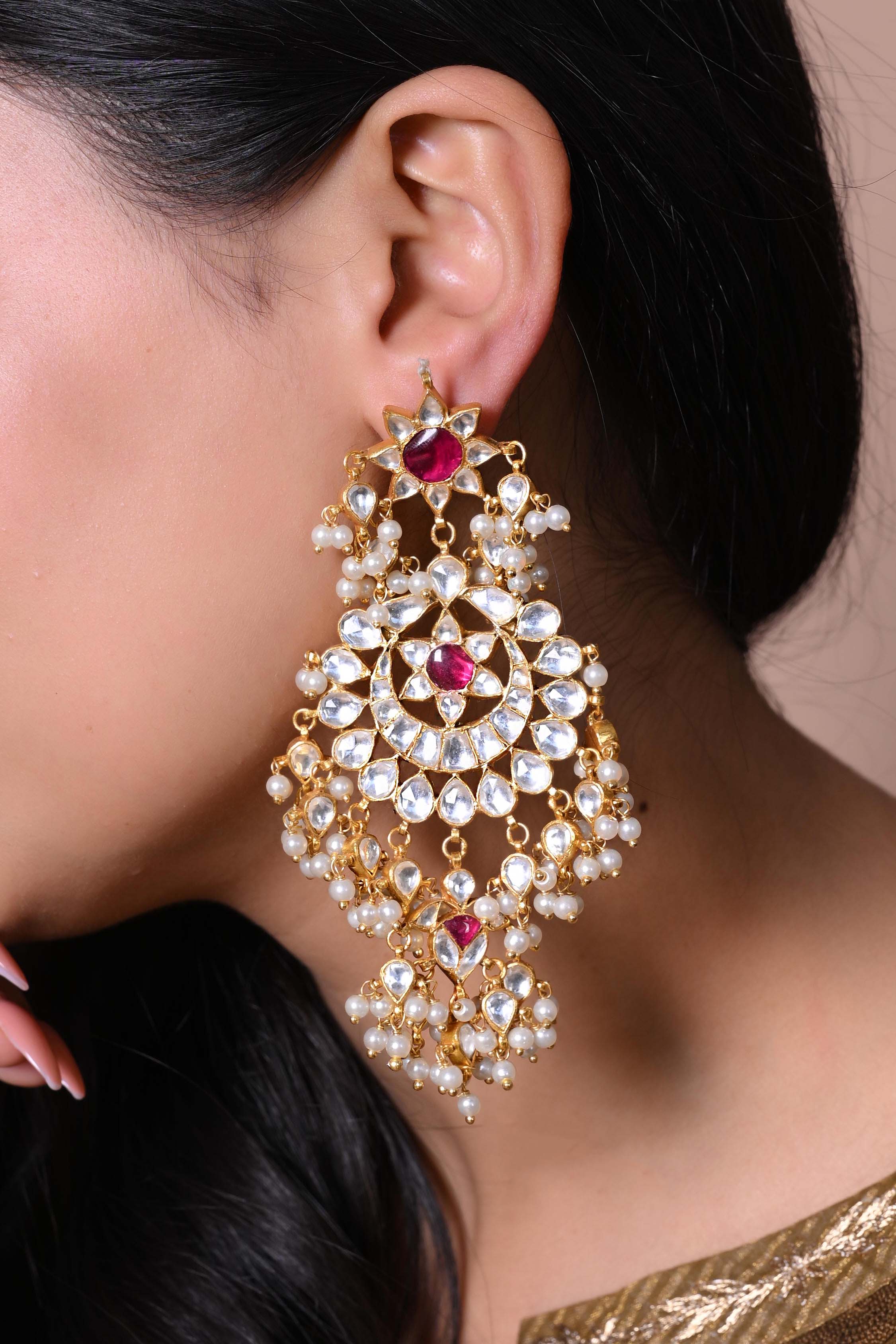 Chaandbali kaanchain-earrings