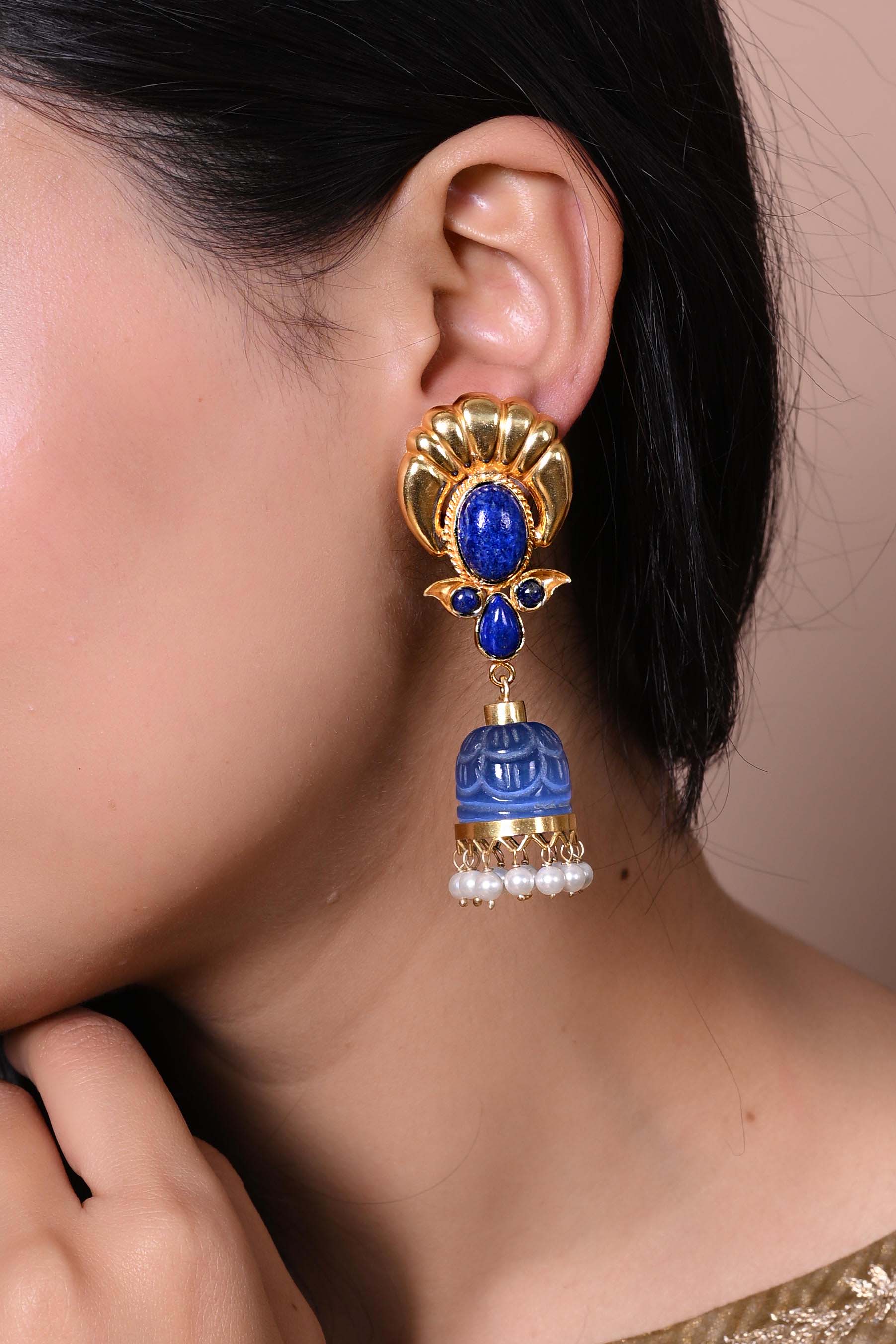 Lapis Stone Jhumka