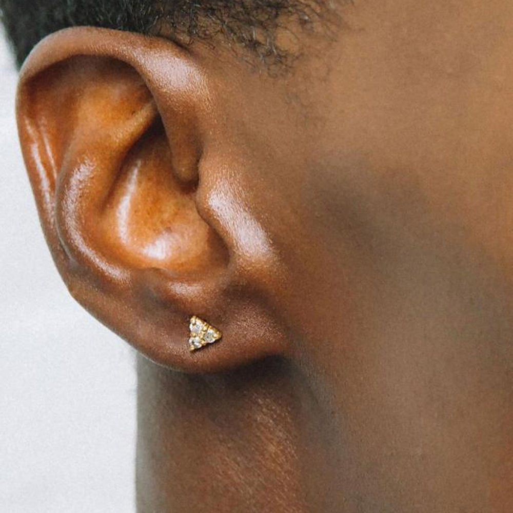 Natural Diamond Triangle Studs