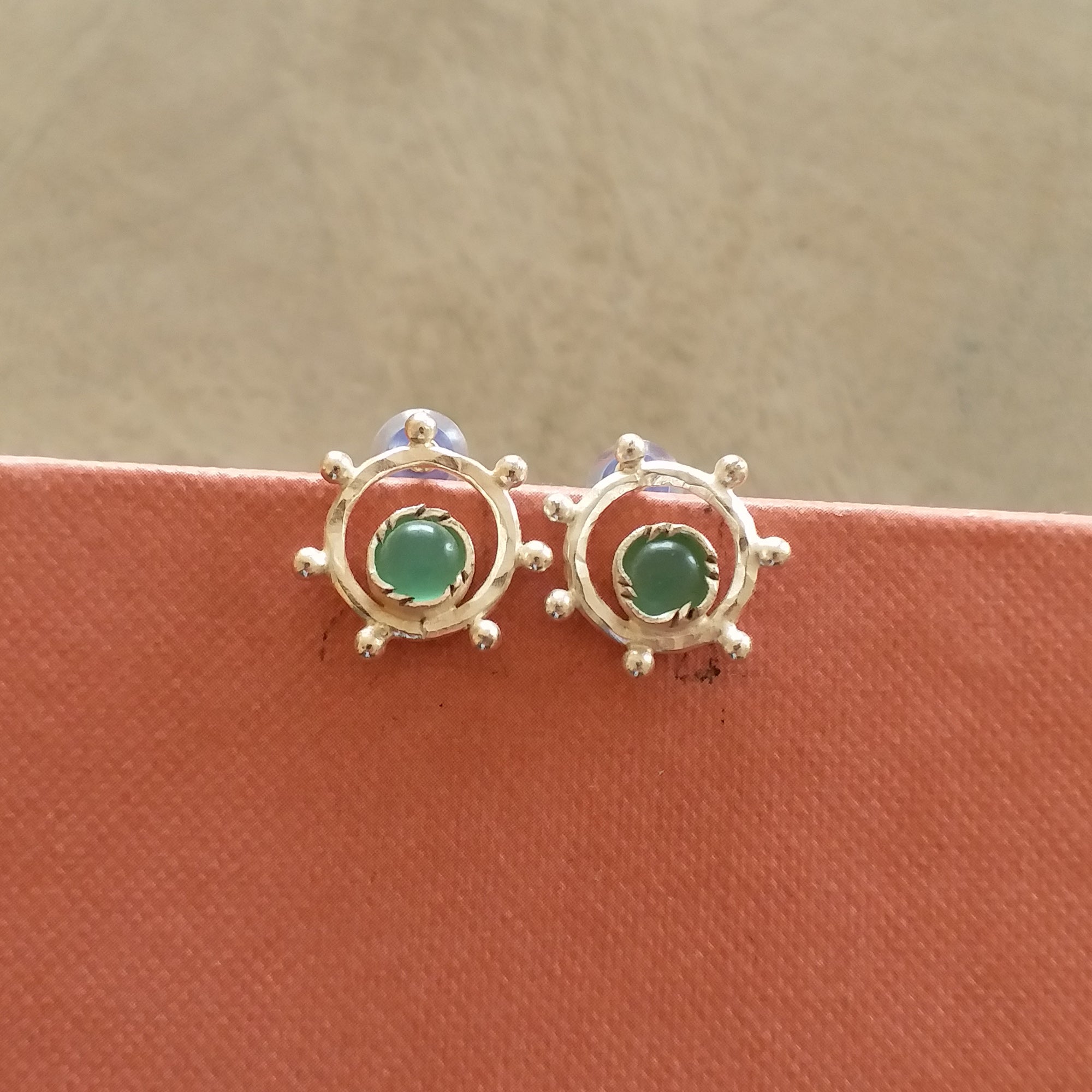 Gemstone Silver Minimalist Unisex Studs