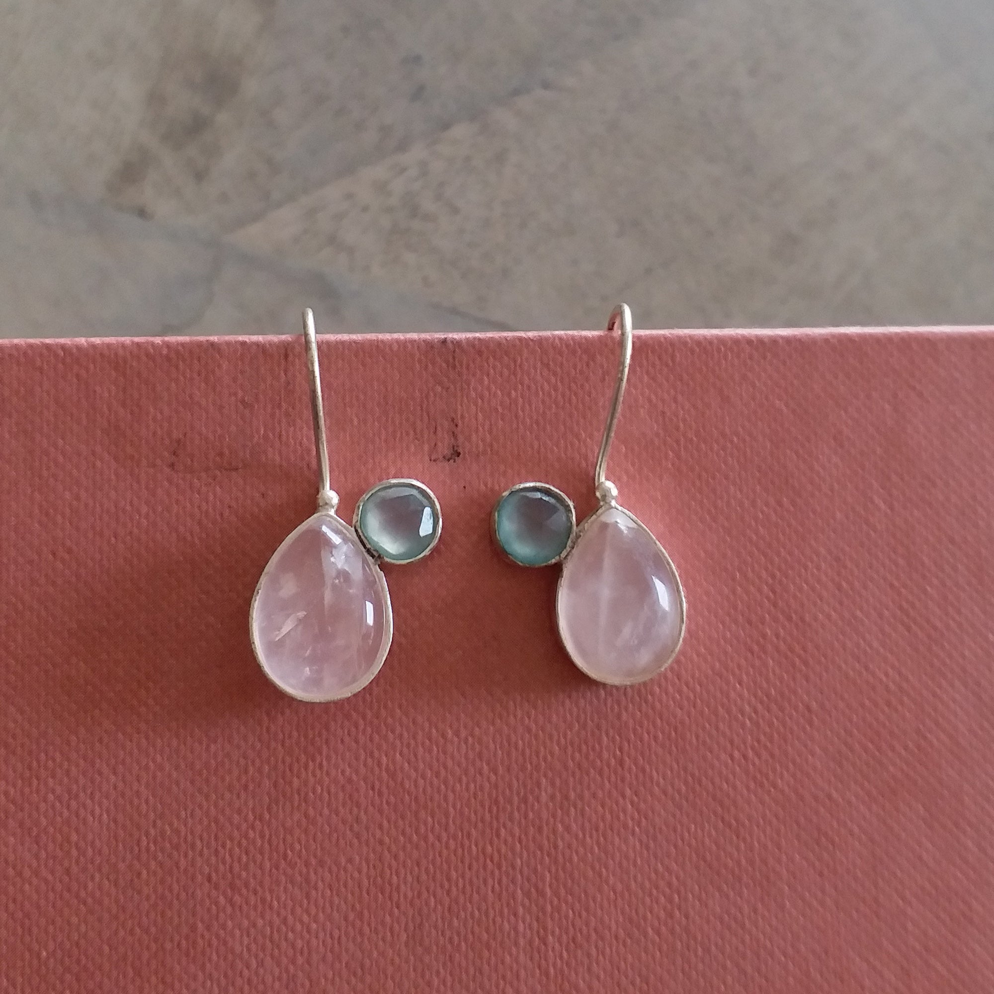 Rose Quartz Drop Hook Earrings