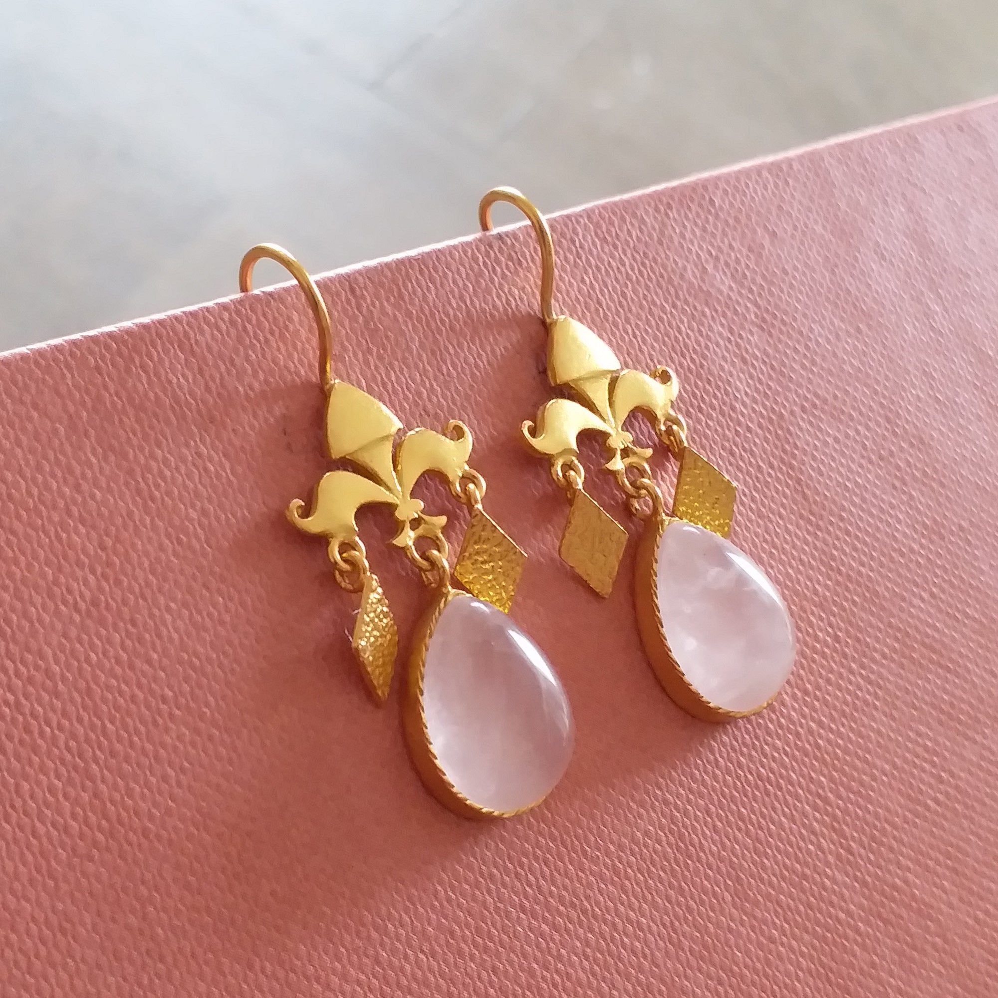 Gold Filled Gemstone Drop Earrings