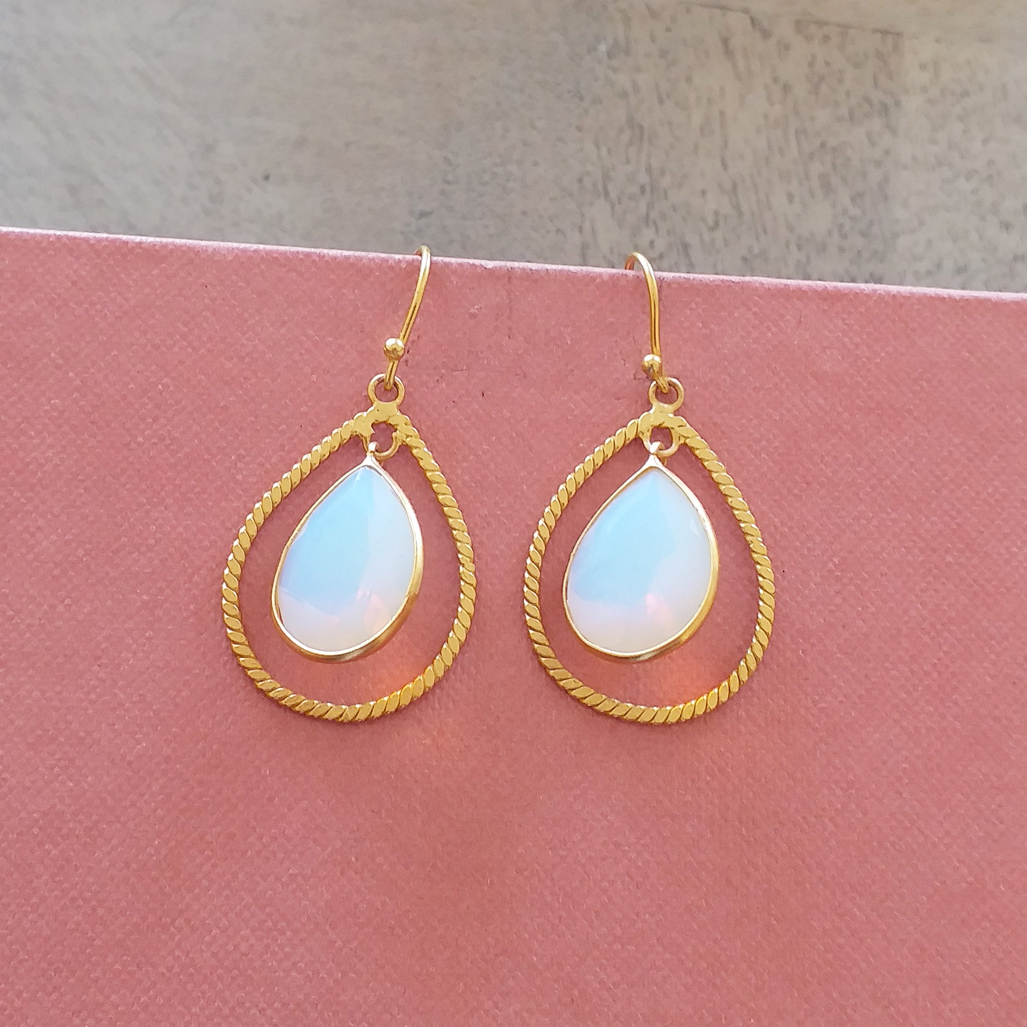 Opal Gemstone Vermeil Earrings