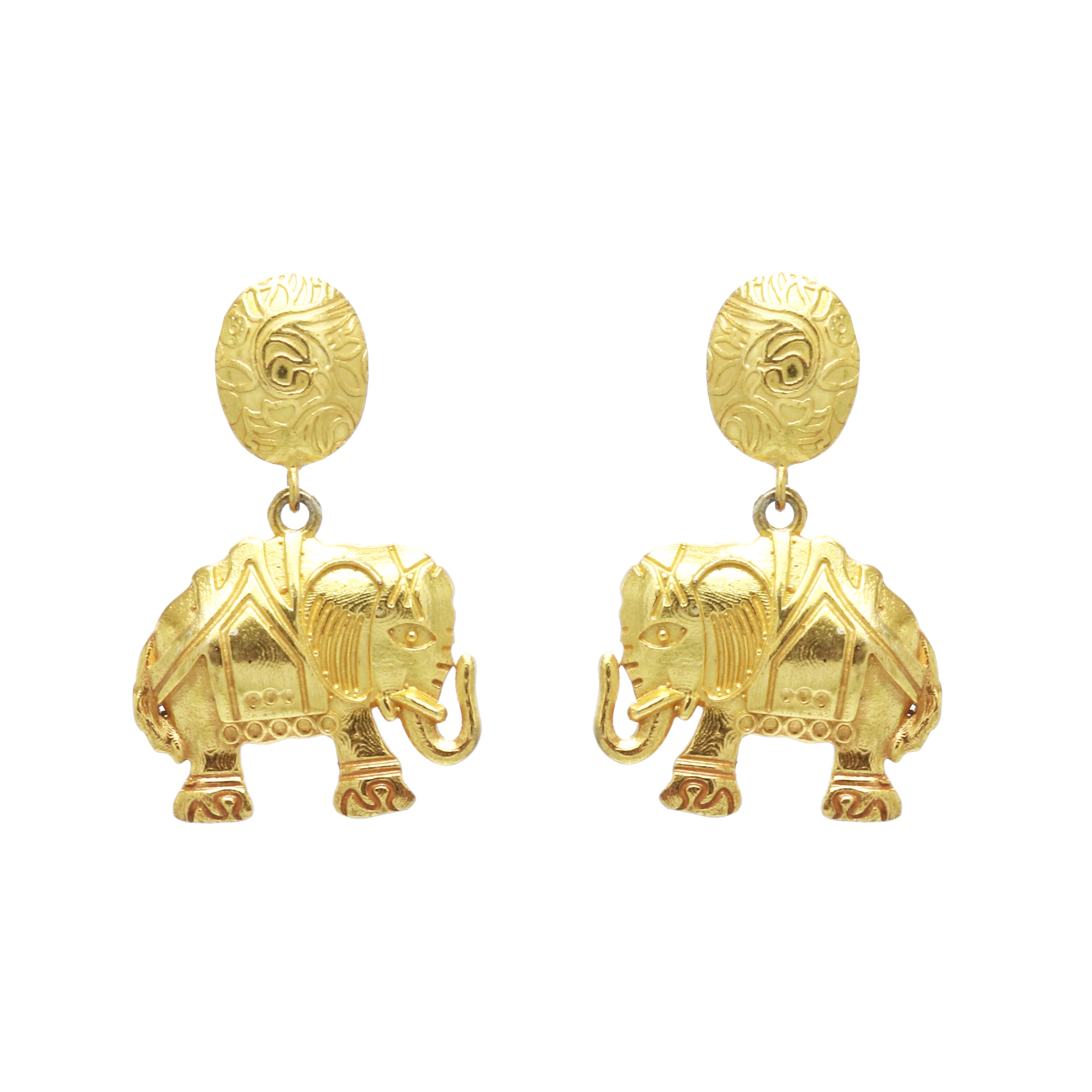 Gold Filled Silver Elephant Earrings