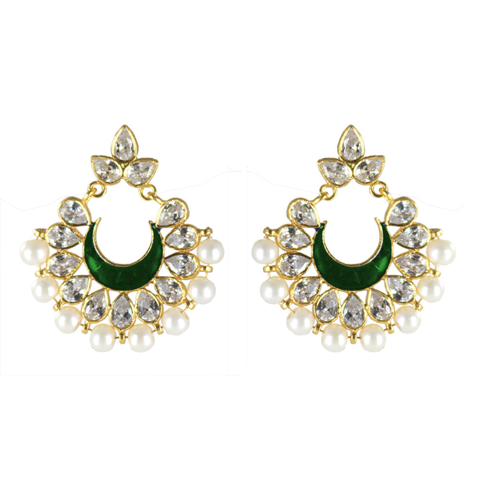 Crystal Gemstone Enamel Chand hoops