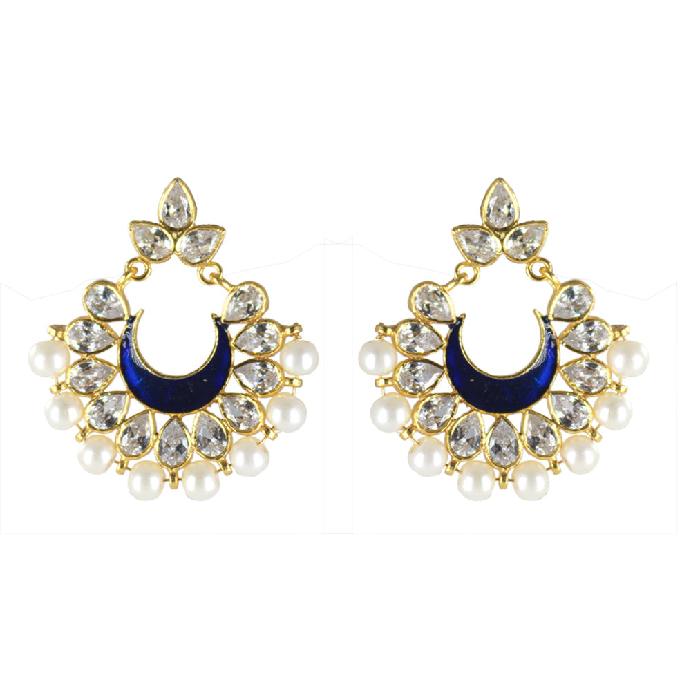 Crystal Gemstone Enamel Chand hoops