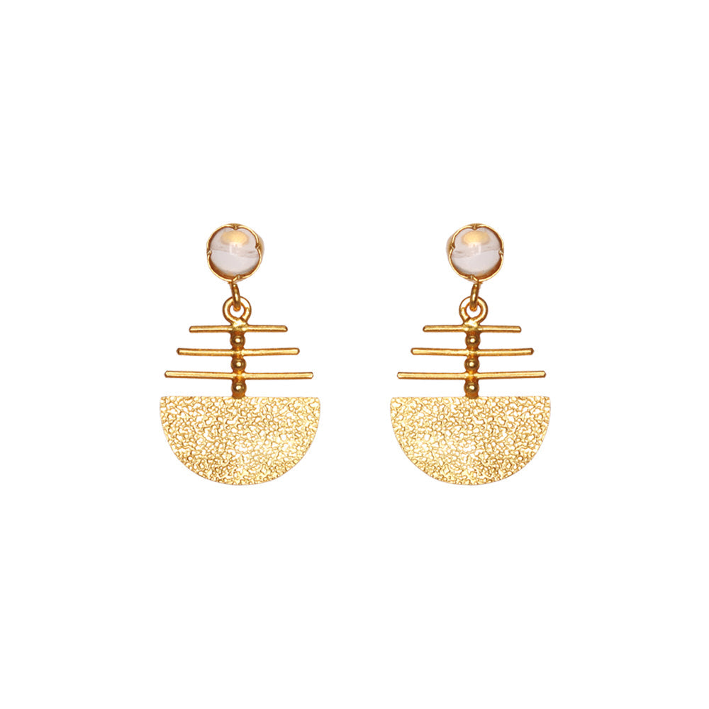 Gold Filled Textured Statement Earrings