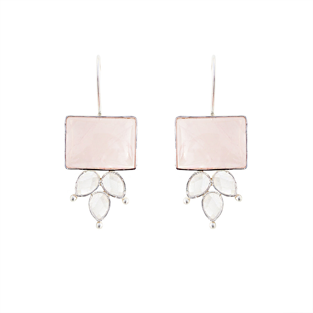 Rose Quartz hook earrings