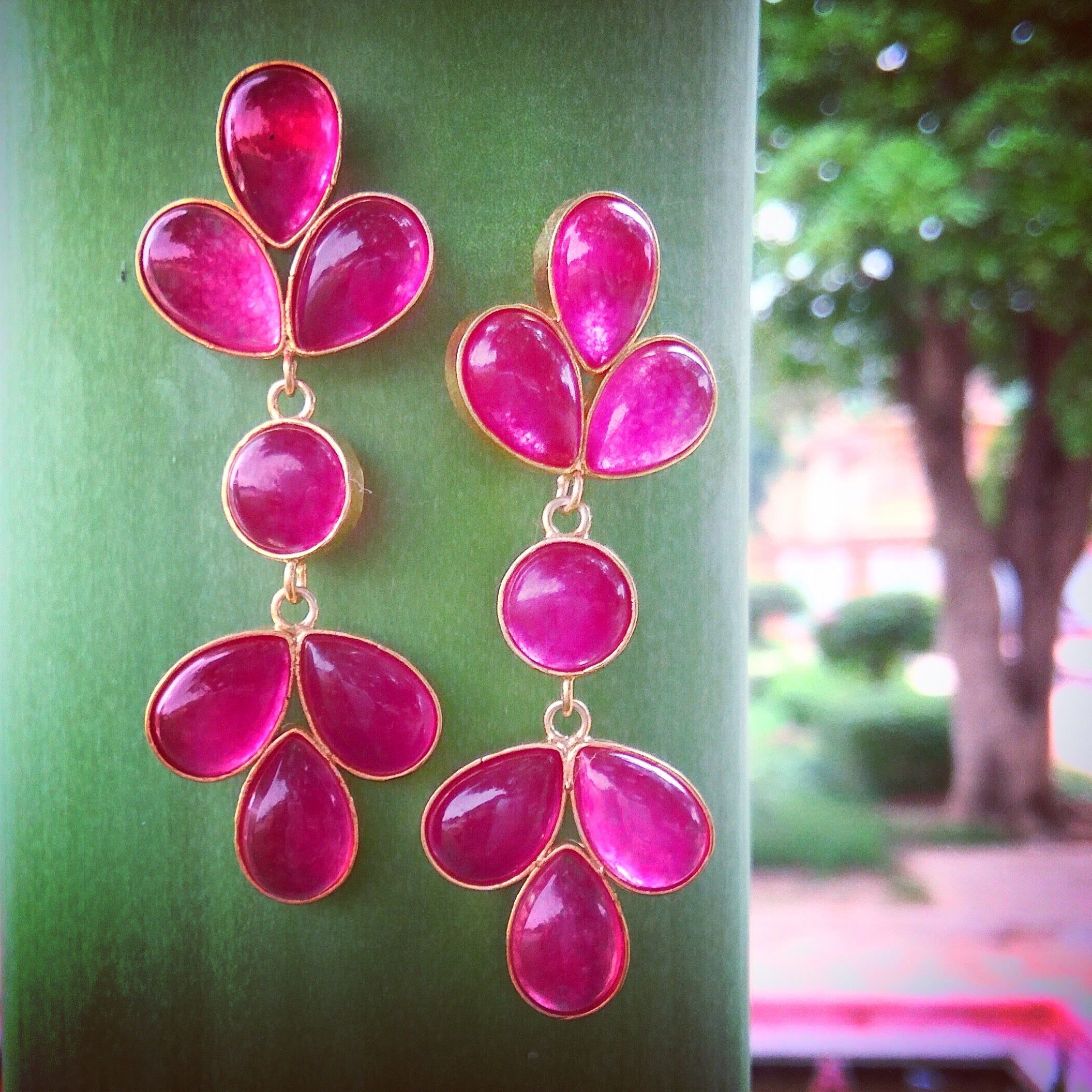 Red Quartz Gemstone Earrings