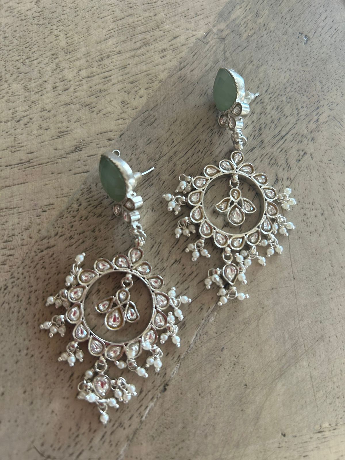 Sterling silver with faceted grapes aventurine, billor Polki and pearls