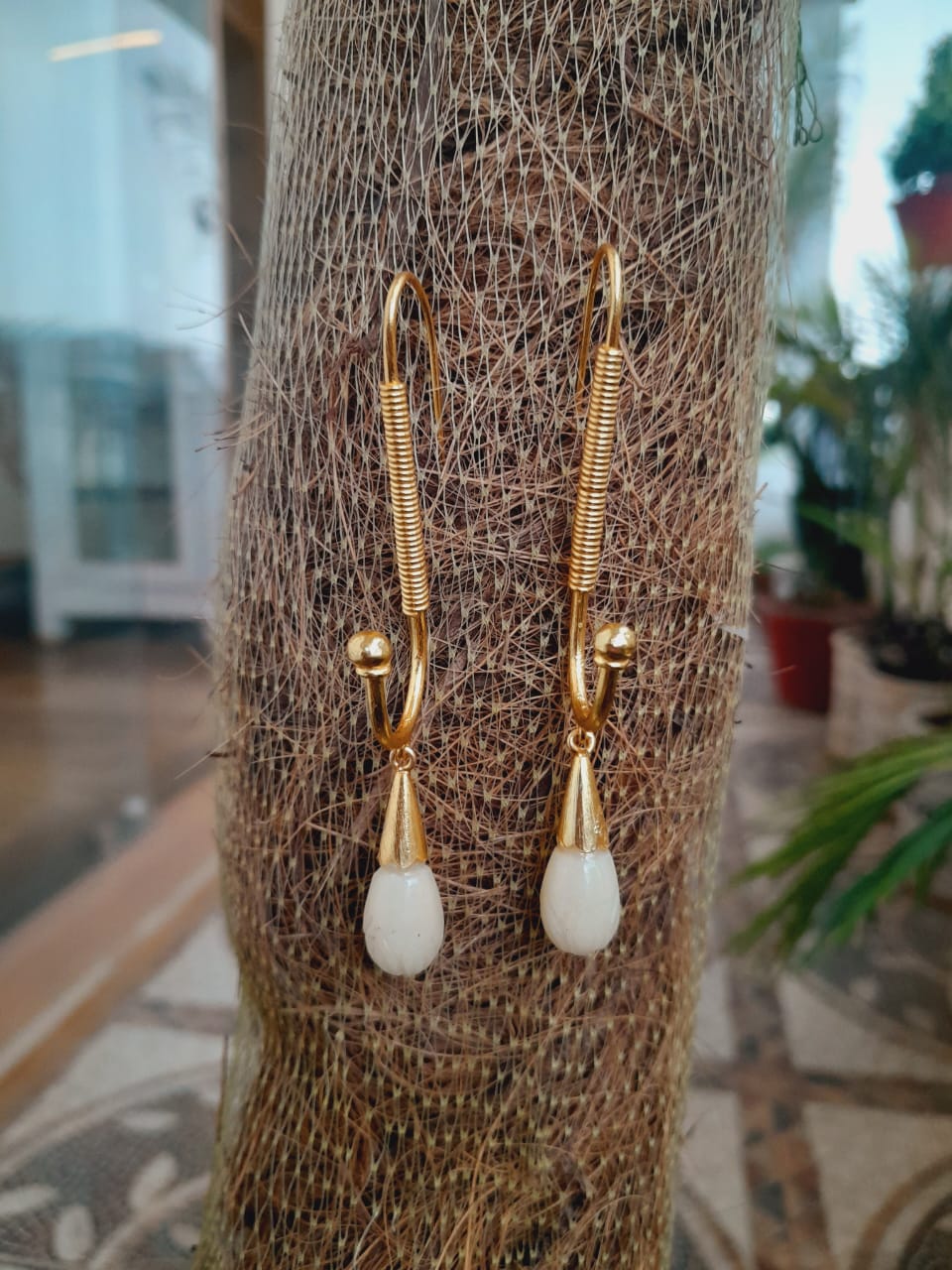 Agate drop gold plated 55 mm