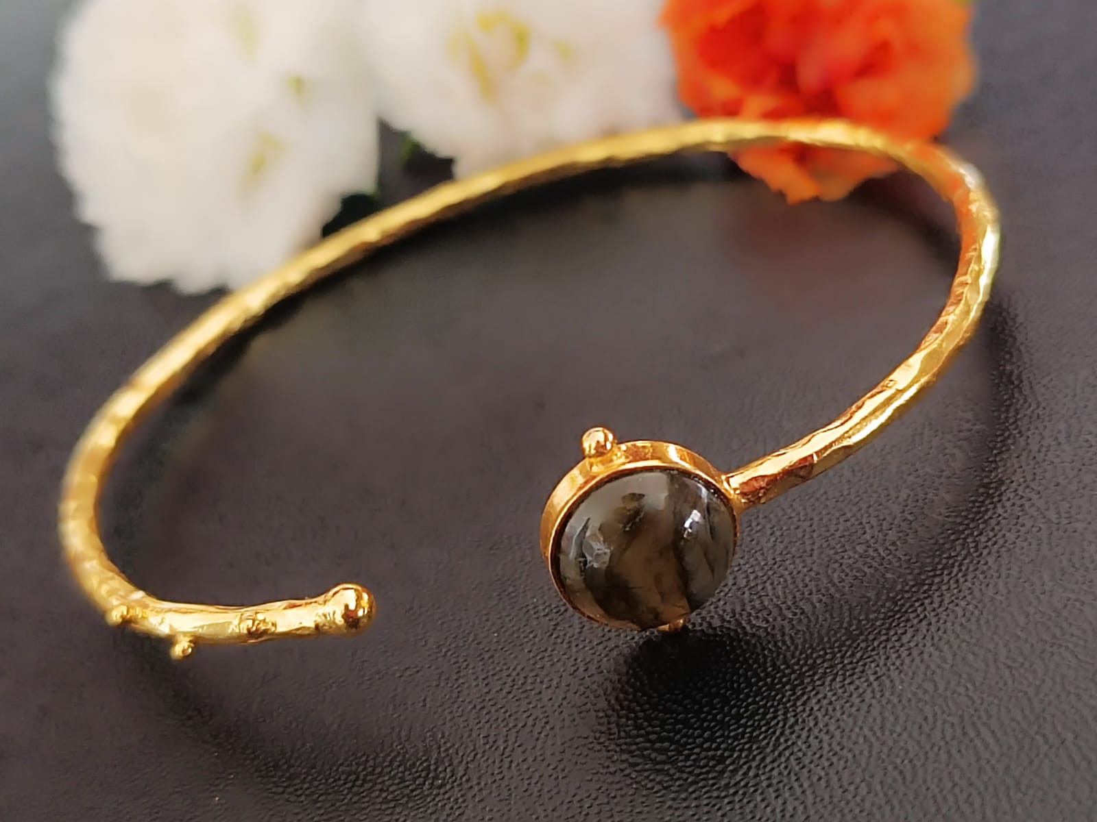 Adjustable Labradorite Bracelet, Sterling silver with 1 micron plating.