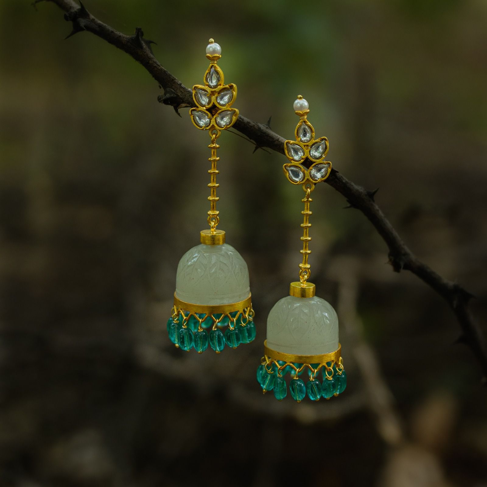Grapes Aventurine Stone Jhumka