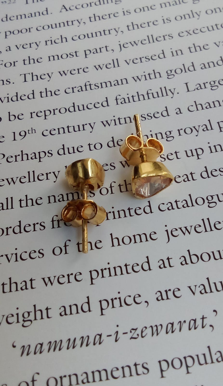 Gold plated Moissanite earrings.