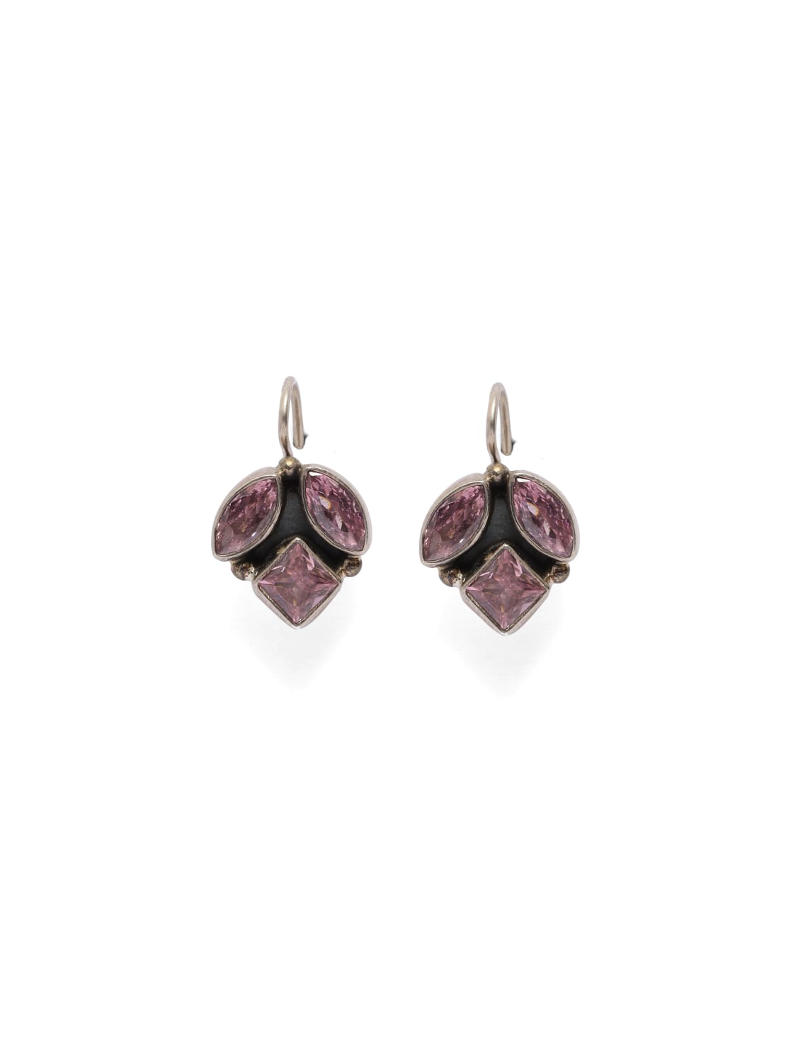 92.5 silver hook earrings with cubic Zircon.