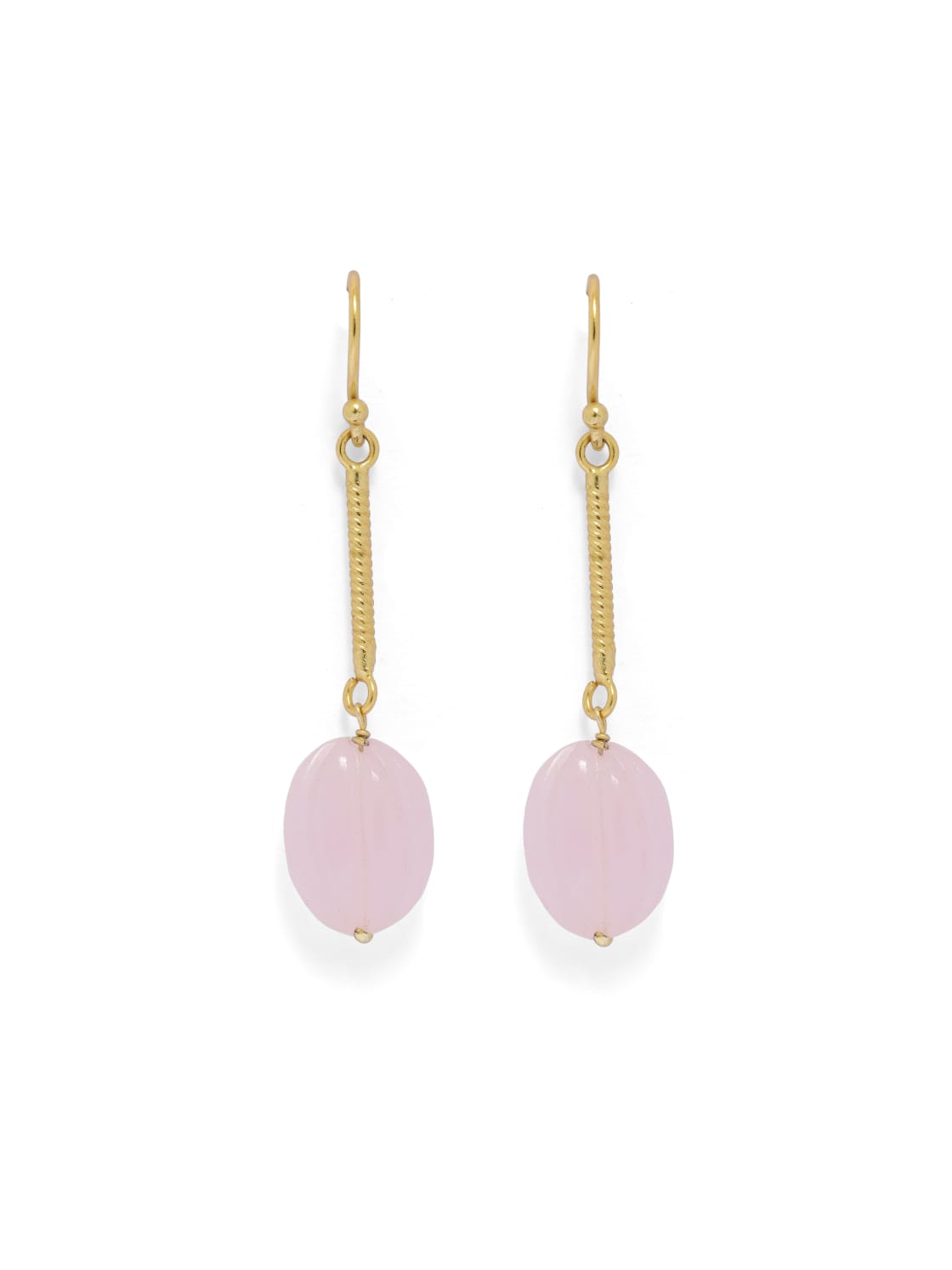 92.5 sterling silver gold plated pink chalcy hook earrings.