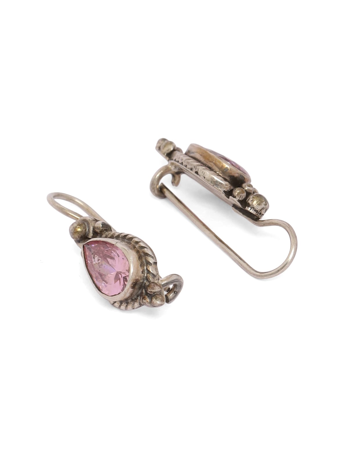 92.5 sterling Silver with Zircon tiny hook earrings.