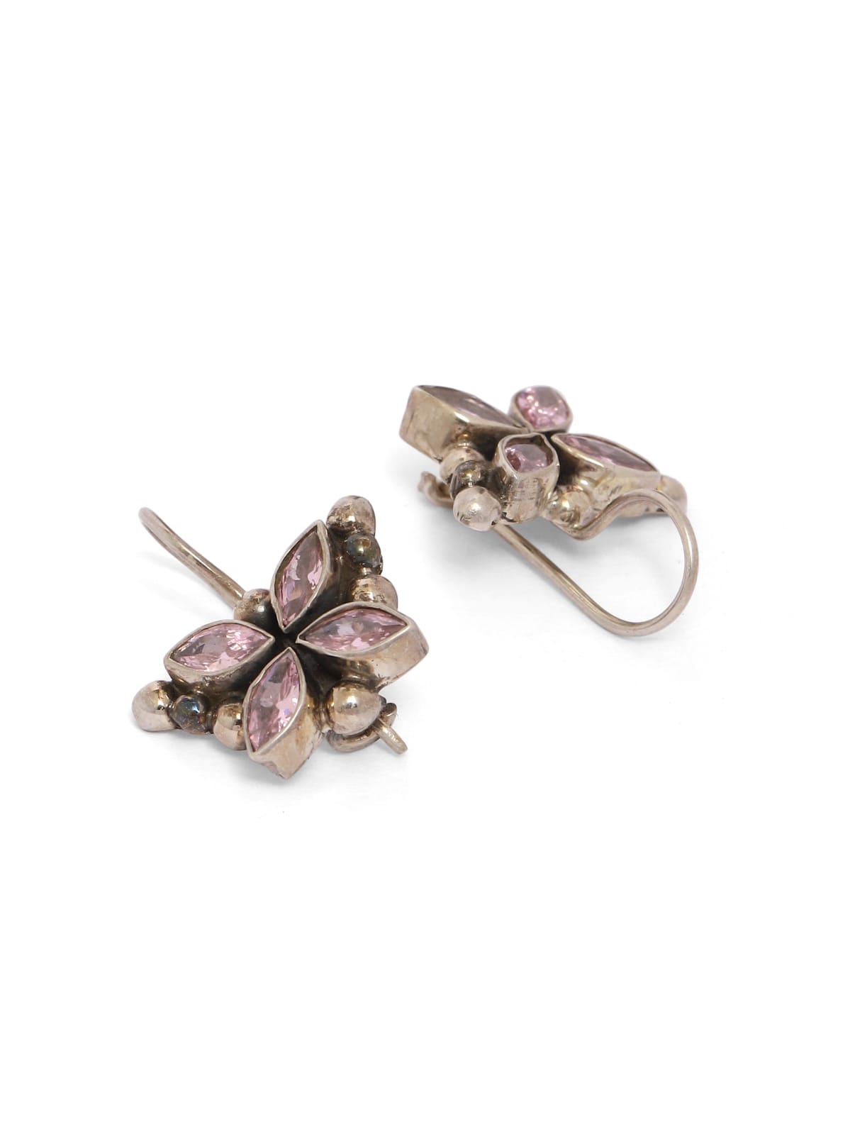 92.5 sterling Silver Zircon butterfly earrings.