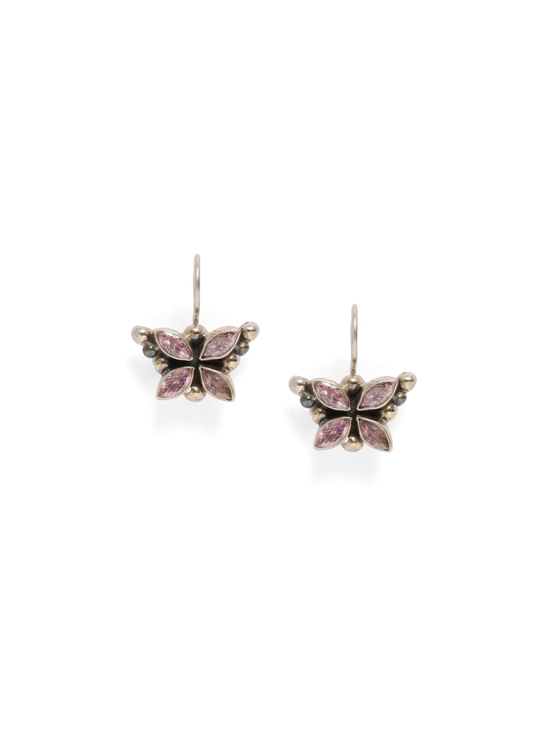 92.5 sterling Silver Zircon butterfly earrings.