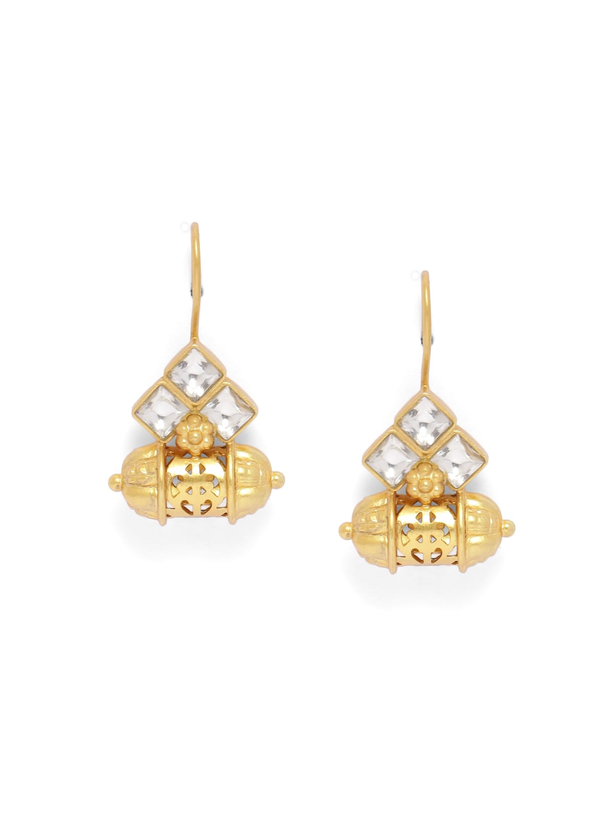 92.5 sterling Silver Gold plated Tabeez polki hook earrings.