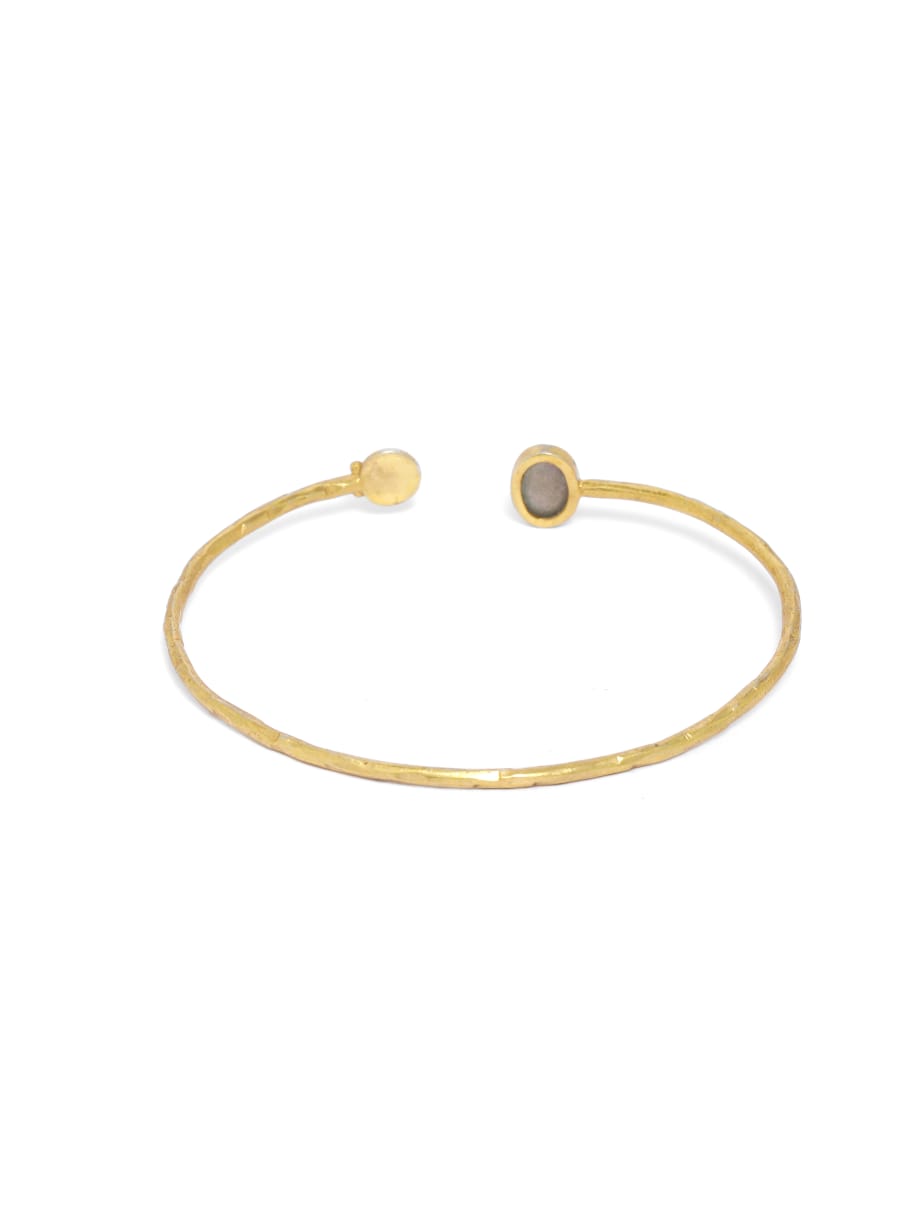 92.5 Sterling Silver Bracelet labradorite with Silver rawa work with micron plating in adjustable size.