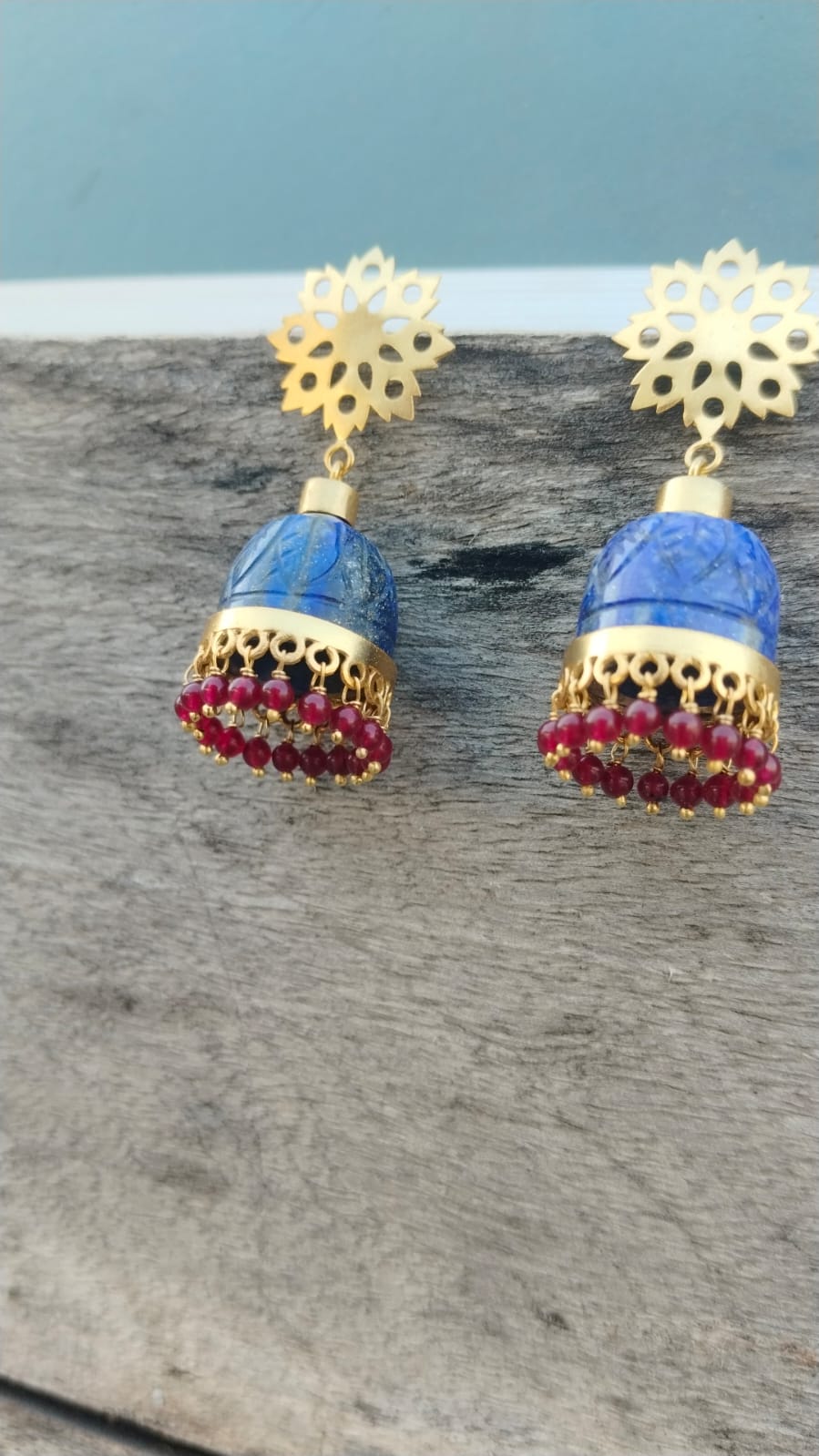 Lapis Lazuli stone jhumki