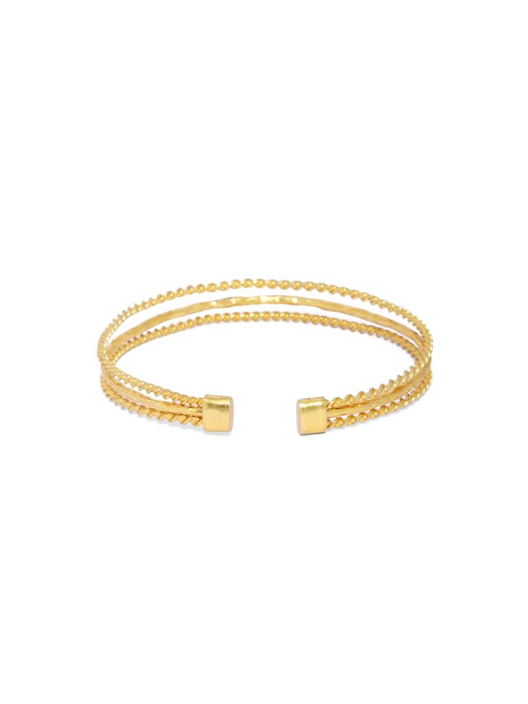 Stacking bracelet in Twisted wire in Sterling Silver with micron Gold plating (adjustable).