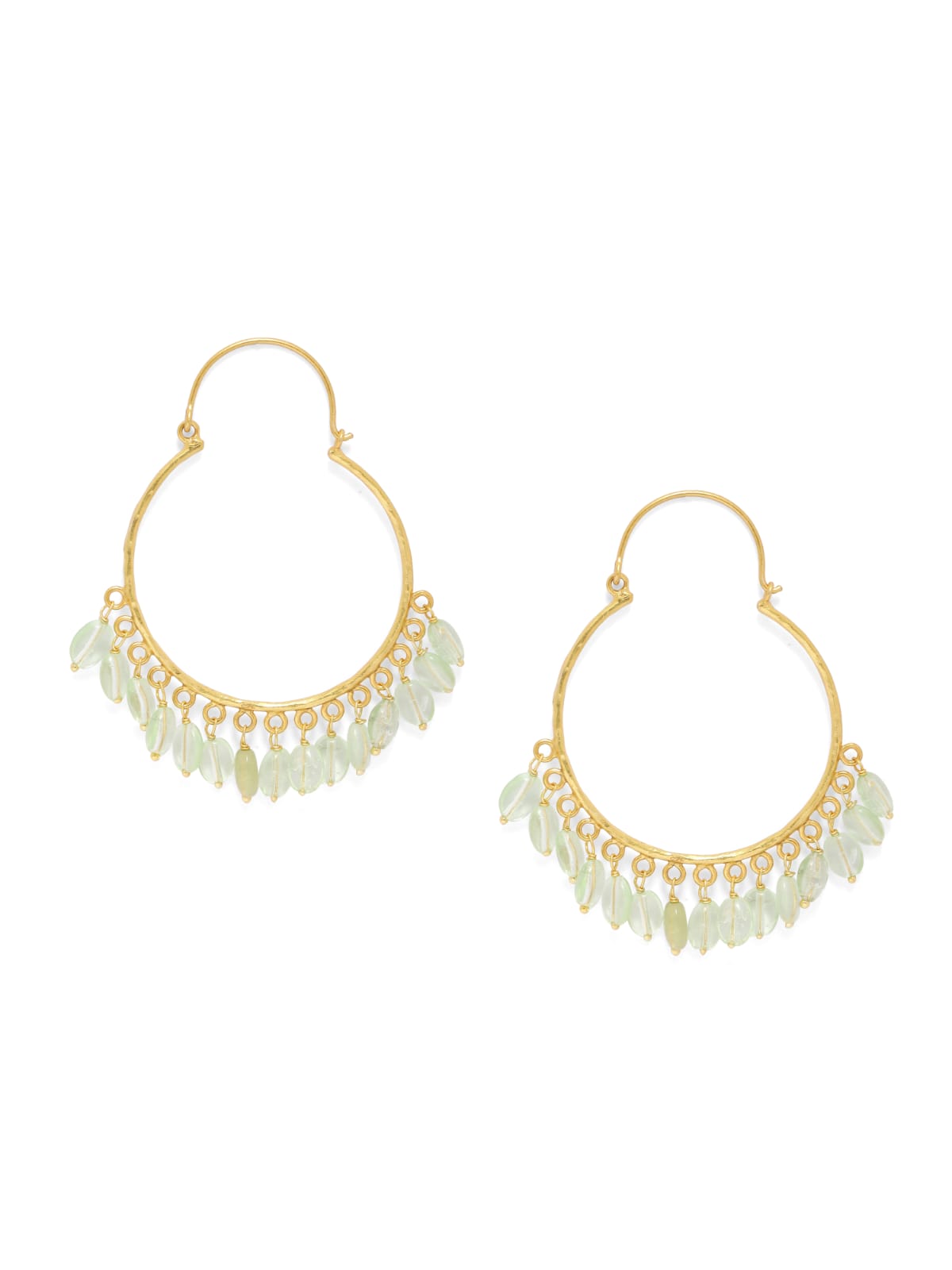 92.5 sterling Silver Gold plated grapes aventurine beads hoops earrings.