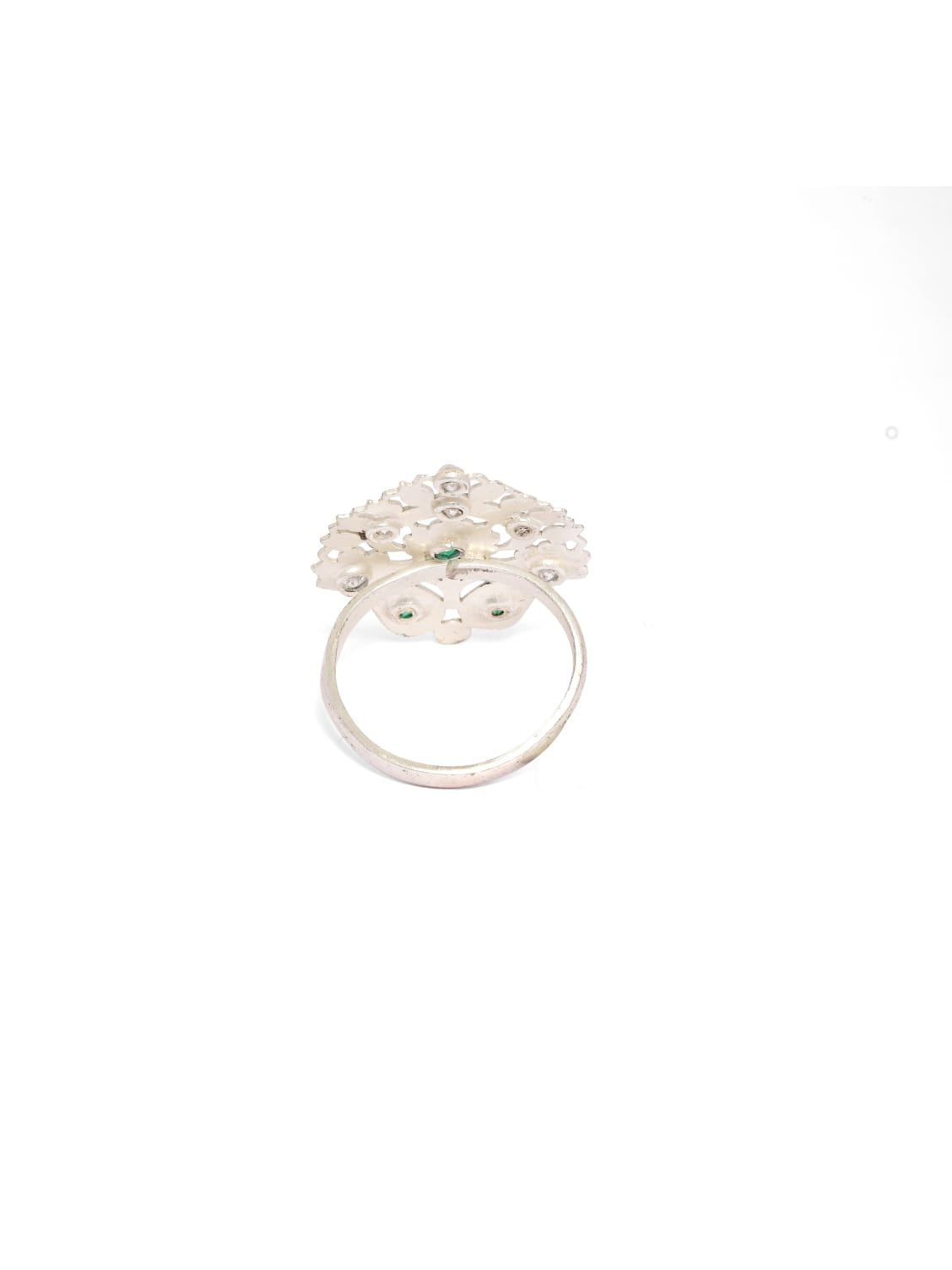 Sterling Silver ring with green Zircon (adjustable).
