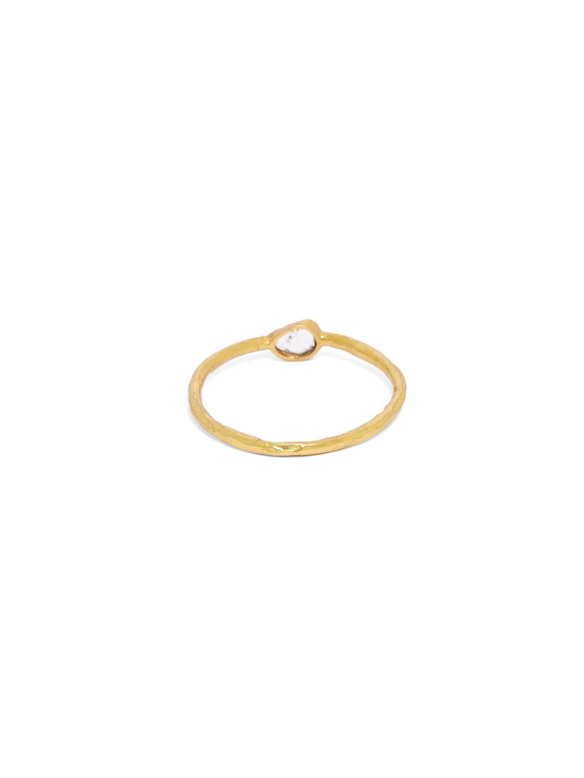 Sterling Silver ring in 18k Gold plating with sliced Diamond (made to size).