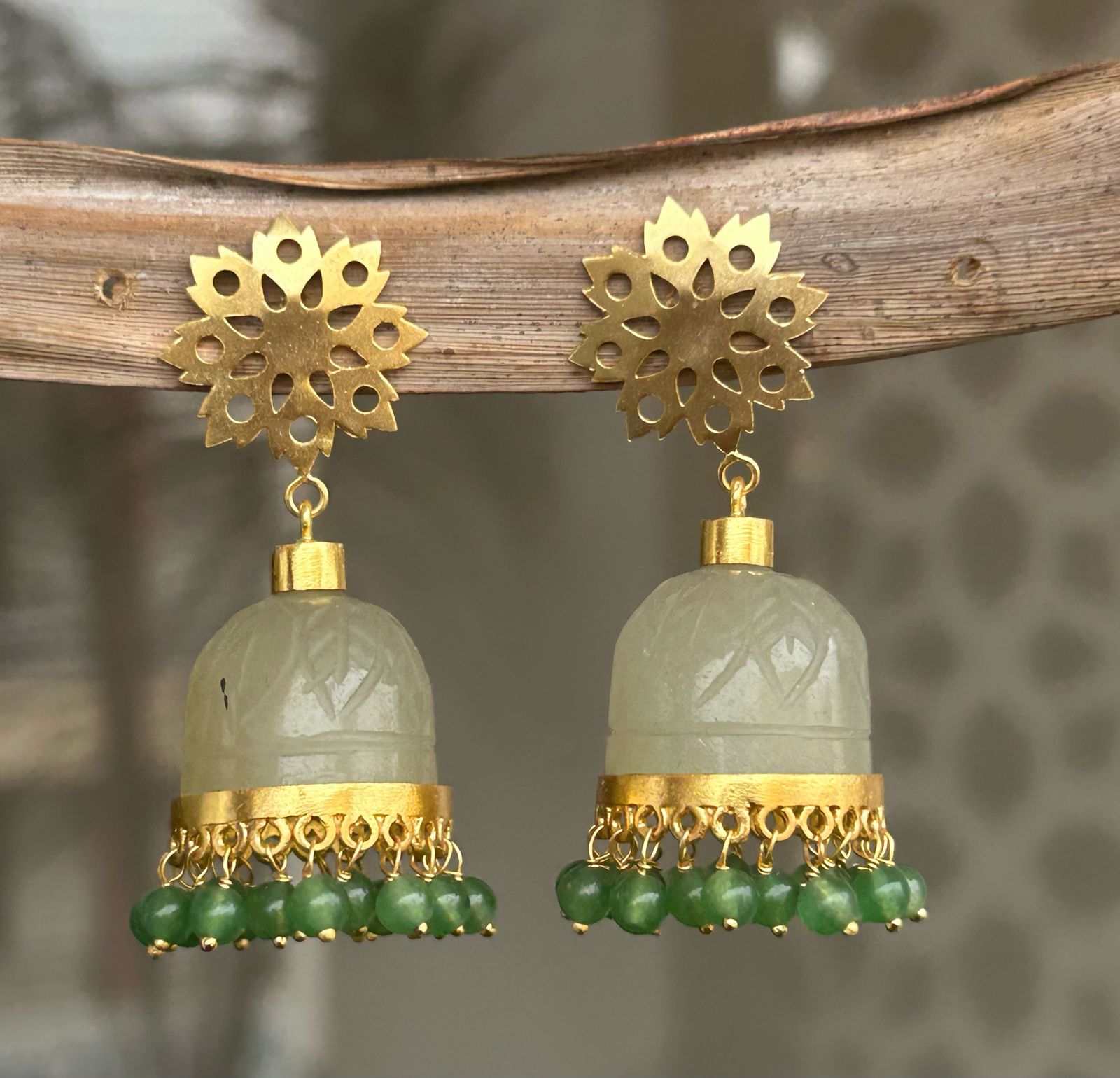 Grapes Aventurine Stone Jhumka