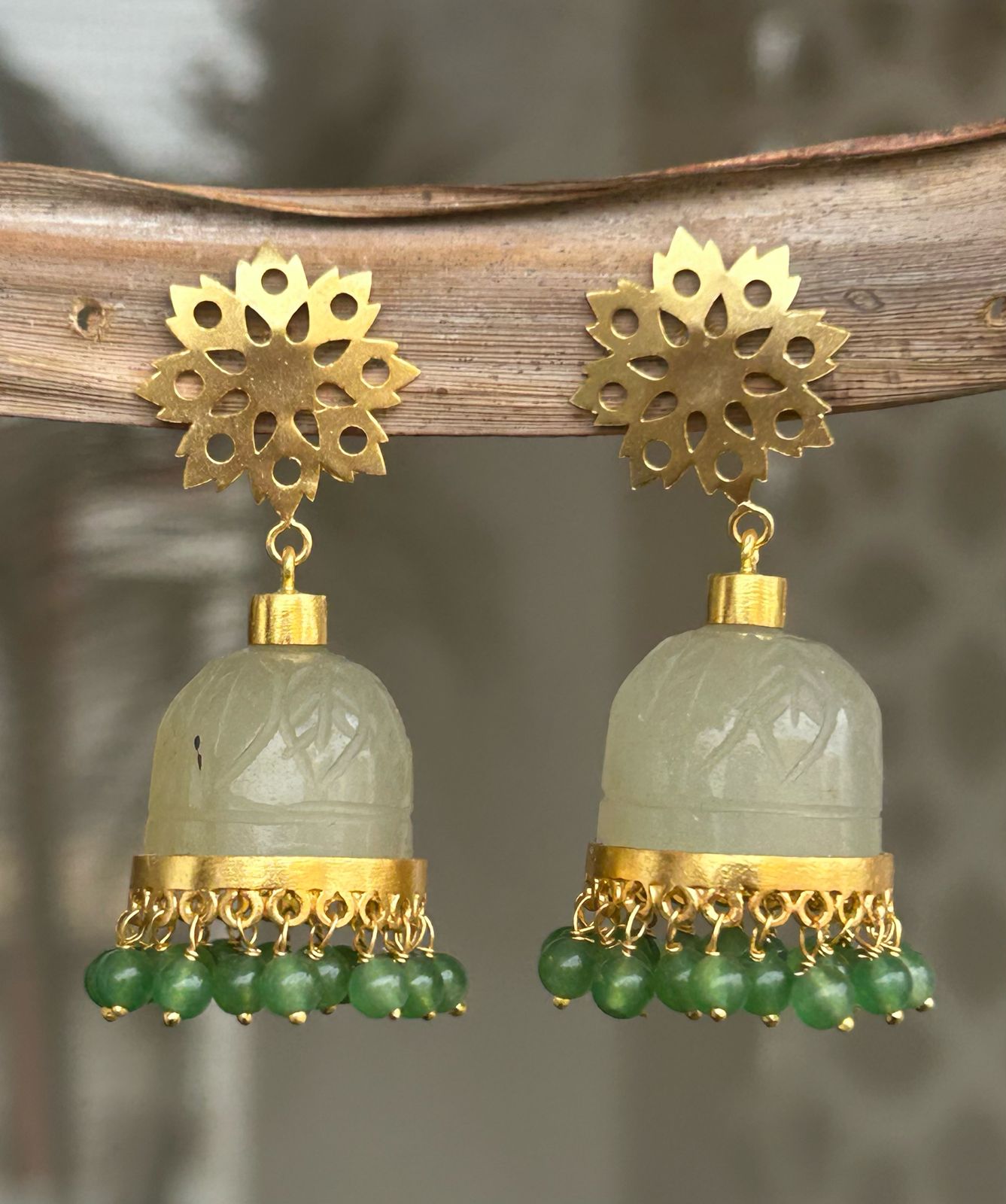 Grapes Aventurine Stone Jhumka