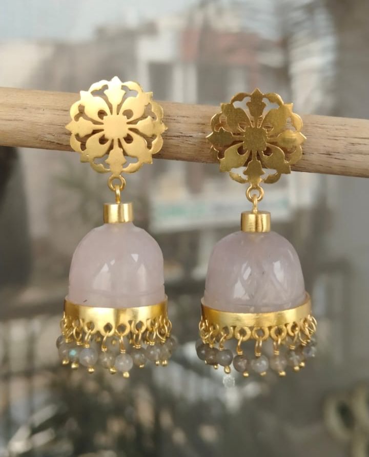 Rose Quartz jhumka