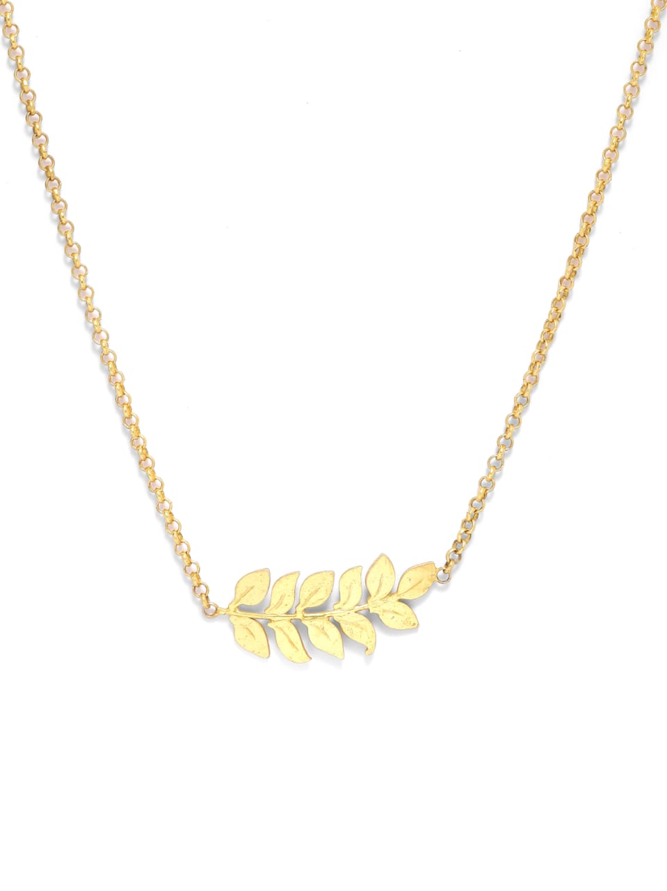 Sterling Silver 18k Gold plated leaf necklace.