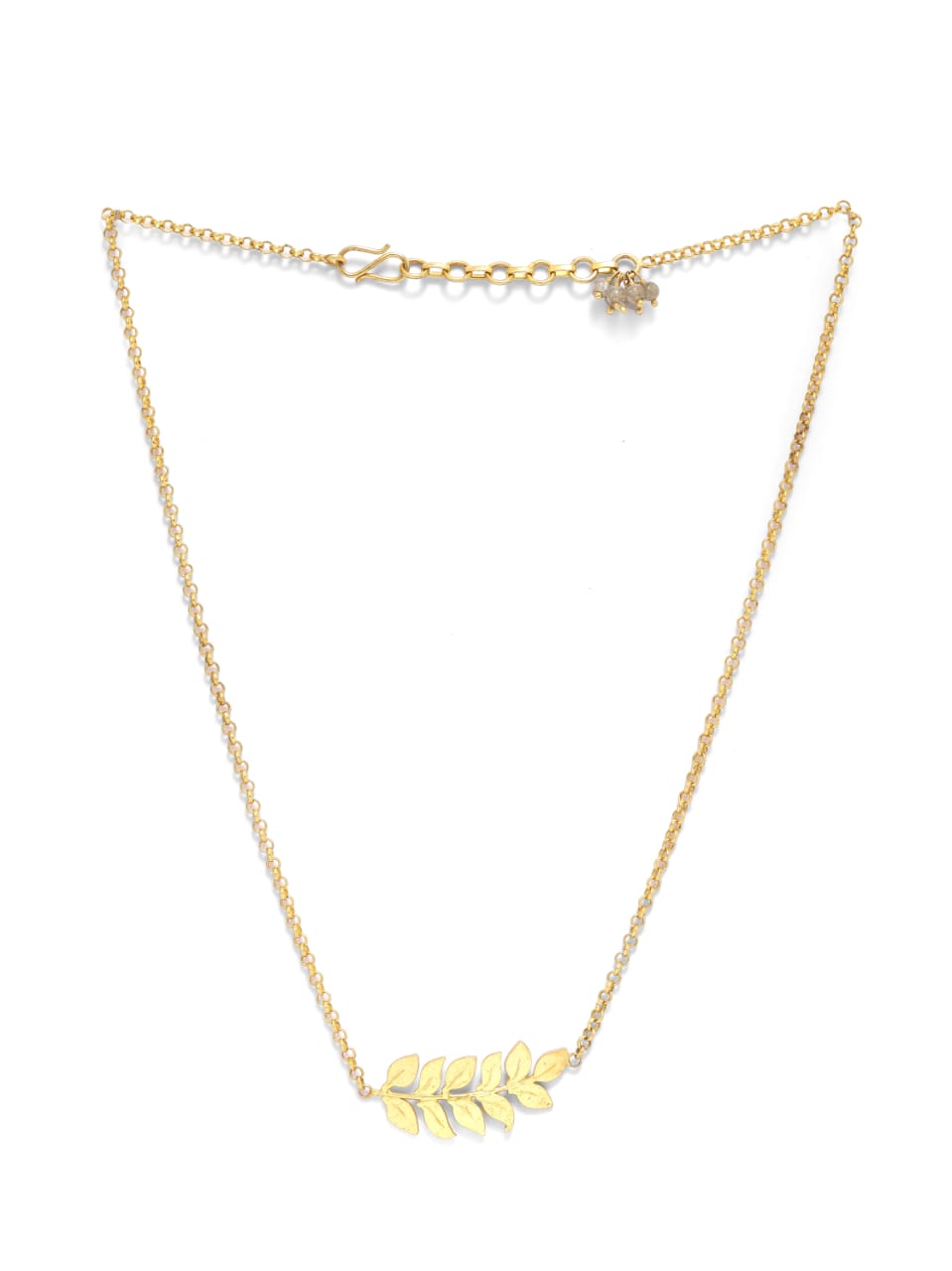 Sterling Silver 18k Gold plated leaf necklace.