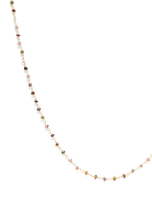 Sterling Silver 18k Gold plated multi tourmaline necklace.